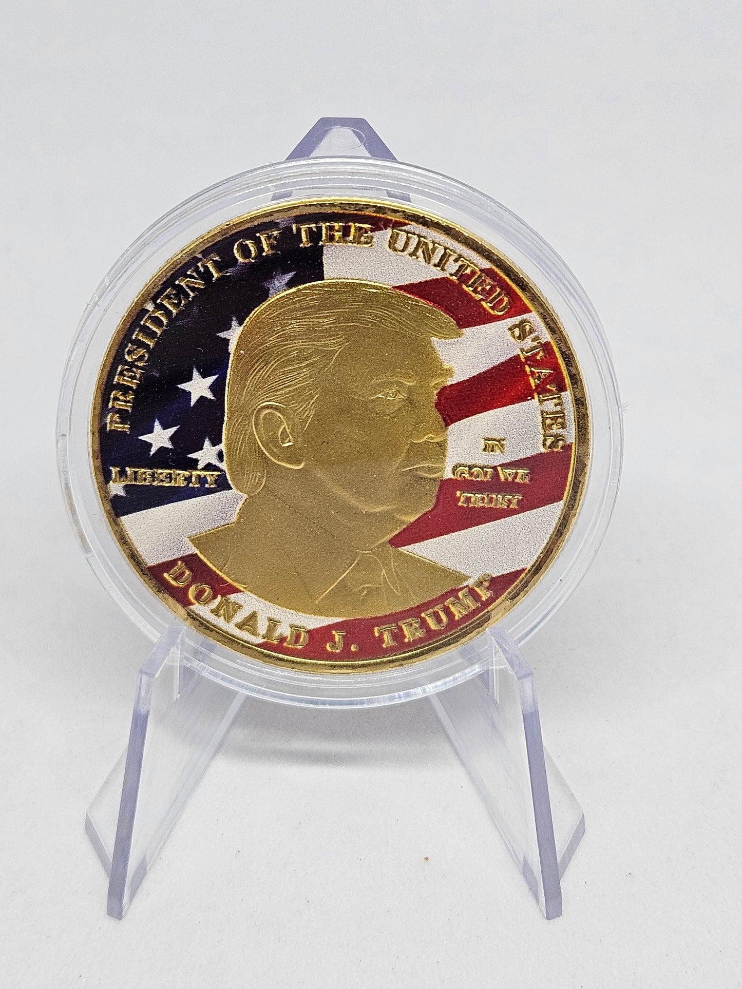 NOVELTY - Trump Painted Gold Colored Metal Coin