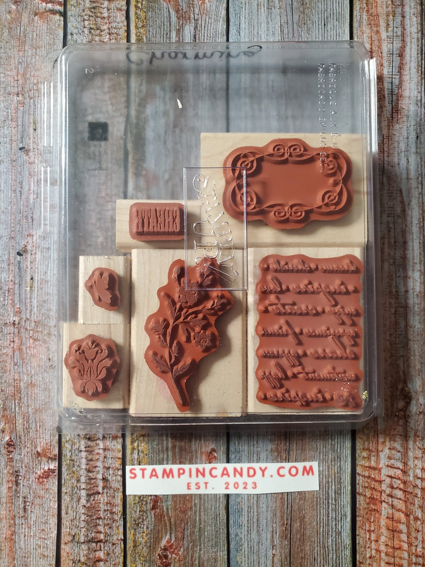 Stampin' UP! "Charming" Stamp Set (Wood Block) (MISSING 1 STAMP)