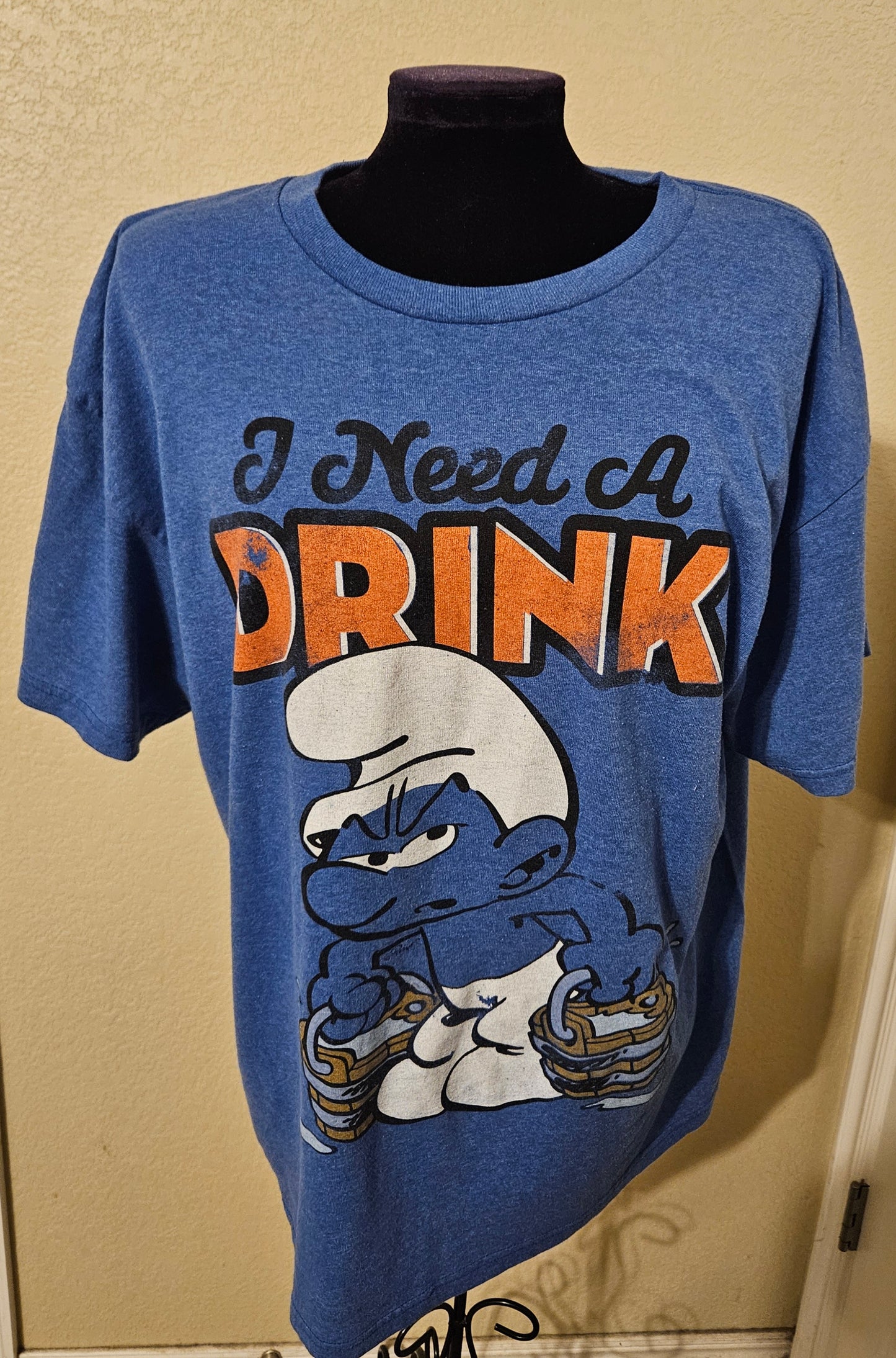 Smurfs XL T-Shirt - "I Need a Drink"