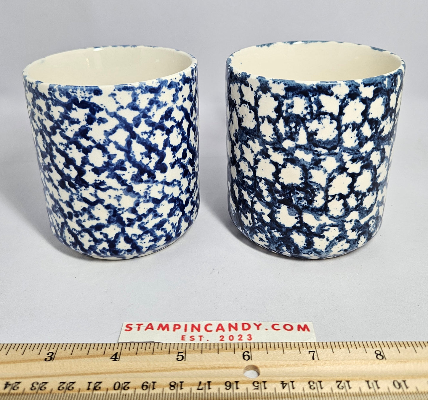 Blue/White Spongeware Gibson Mugs (Set of 2)