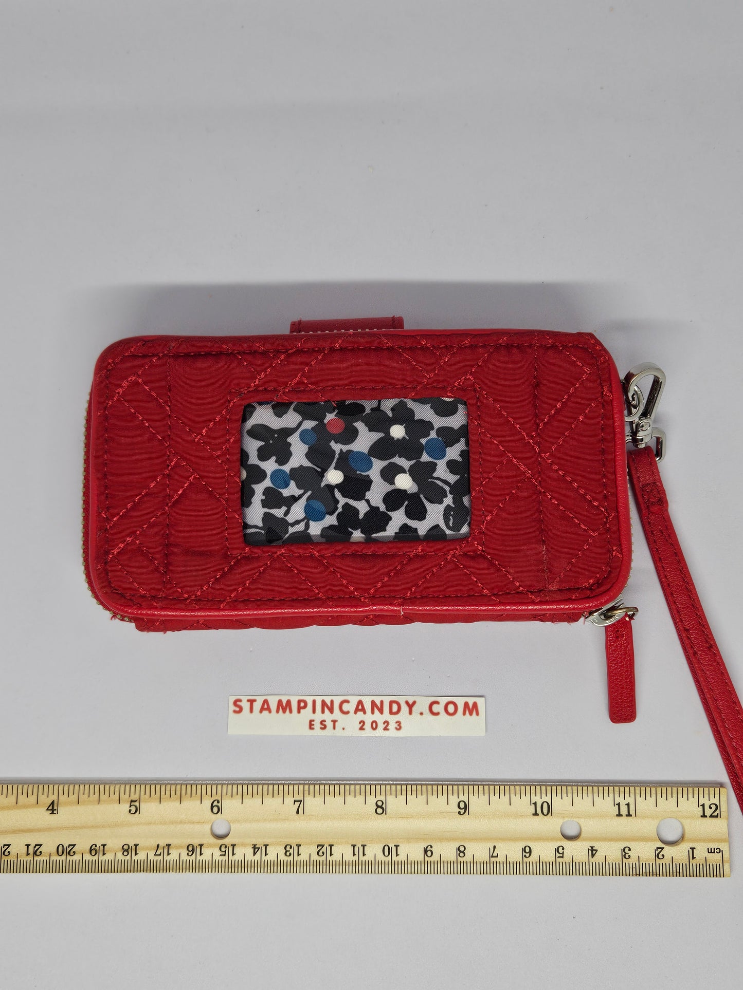 Vera Bradley - RFID Wristlet - Cardinal Red Quilted Cotton Smartphone Wallet