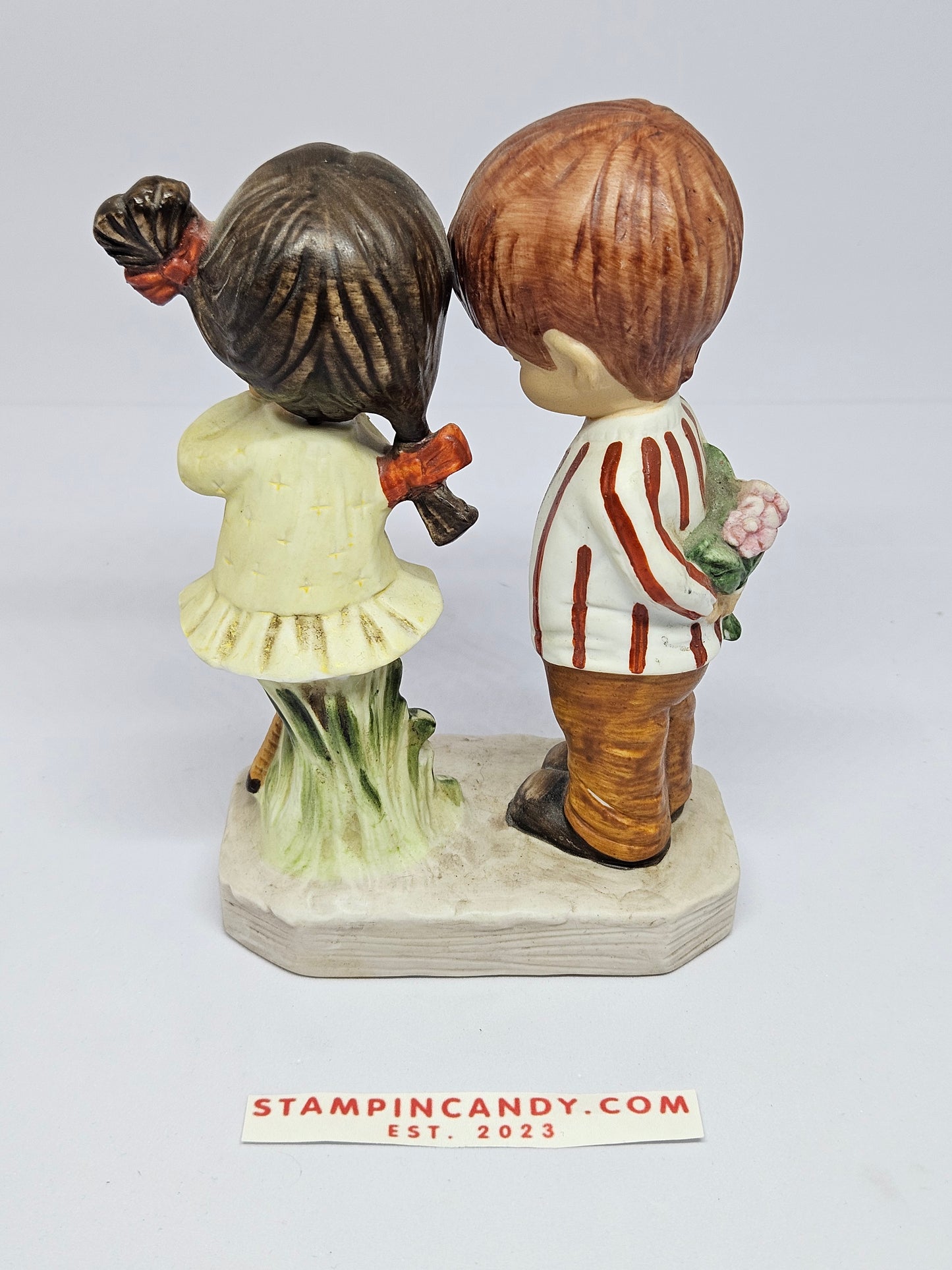 Vintage 1971 Moppets - Boy with Flower & Girl - By Fran Mar