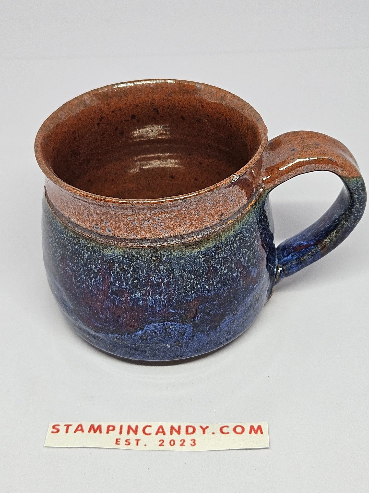 Bev Birkle - Glazed Pottery Brown/Blue Mug