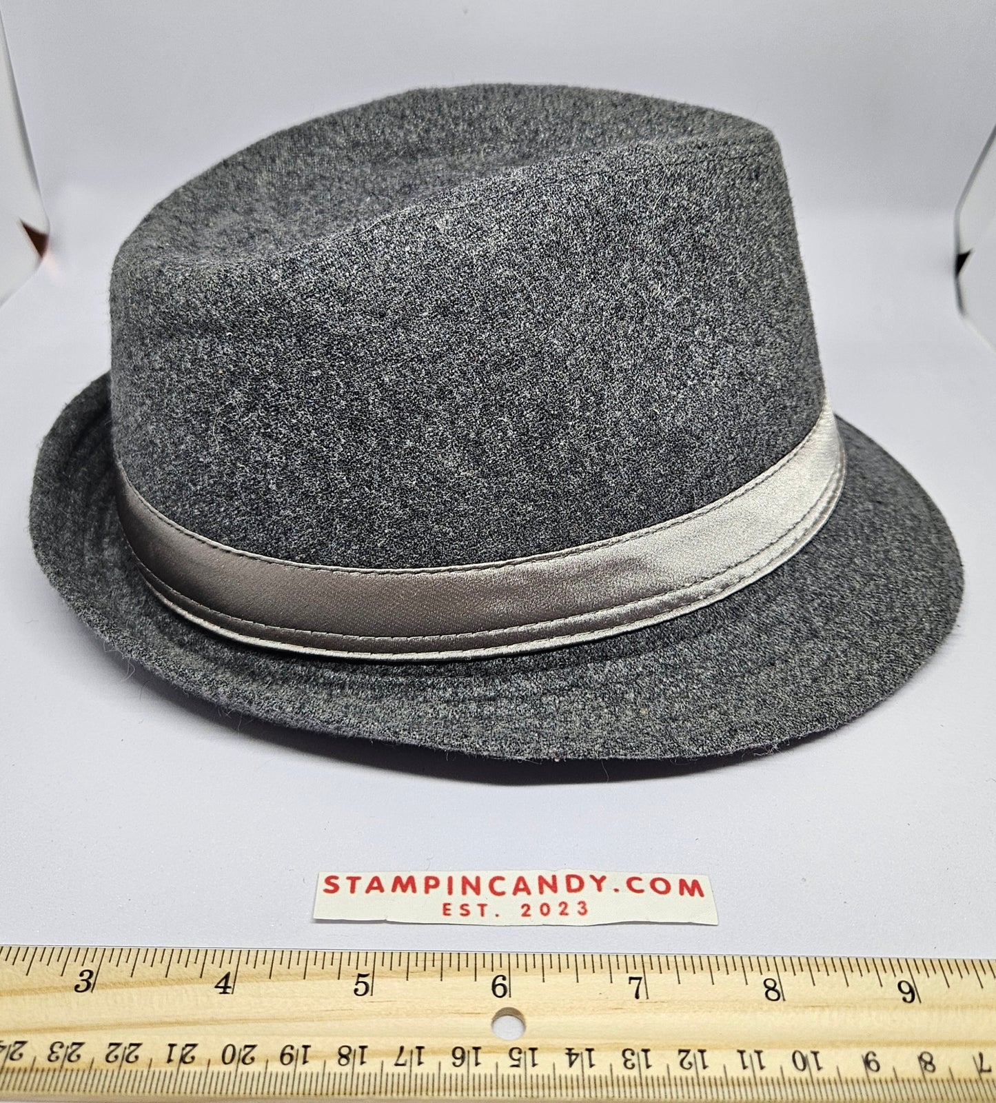 Cato - Grey Fabric Flower Fedora