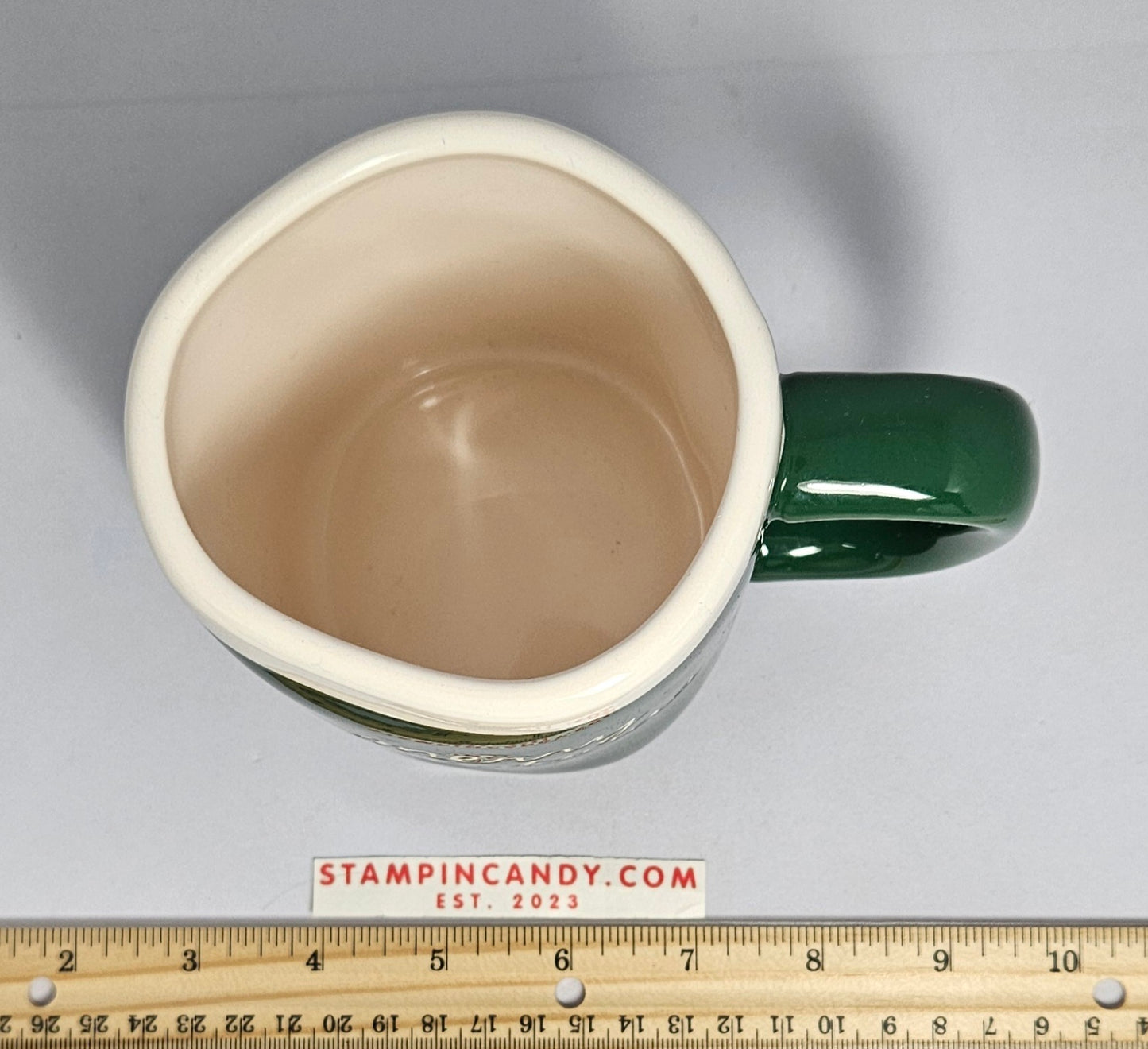 Rae Dunn - "Merry Christmas" & Reindeer Green Double-Sided Mug