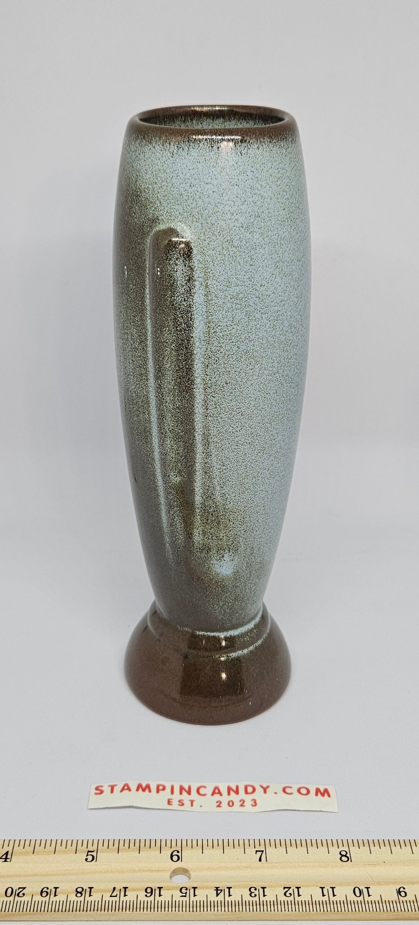 Frankoma - Vintage Teal/Brown 8" Vase