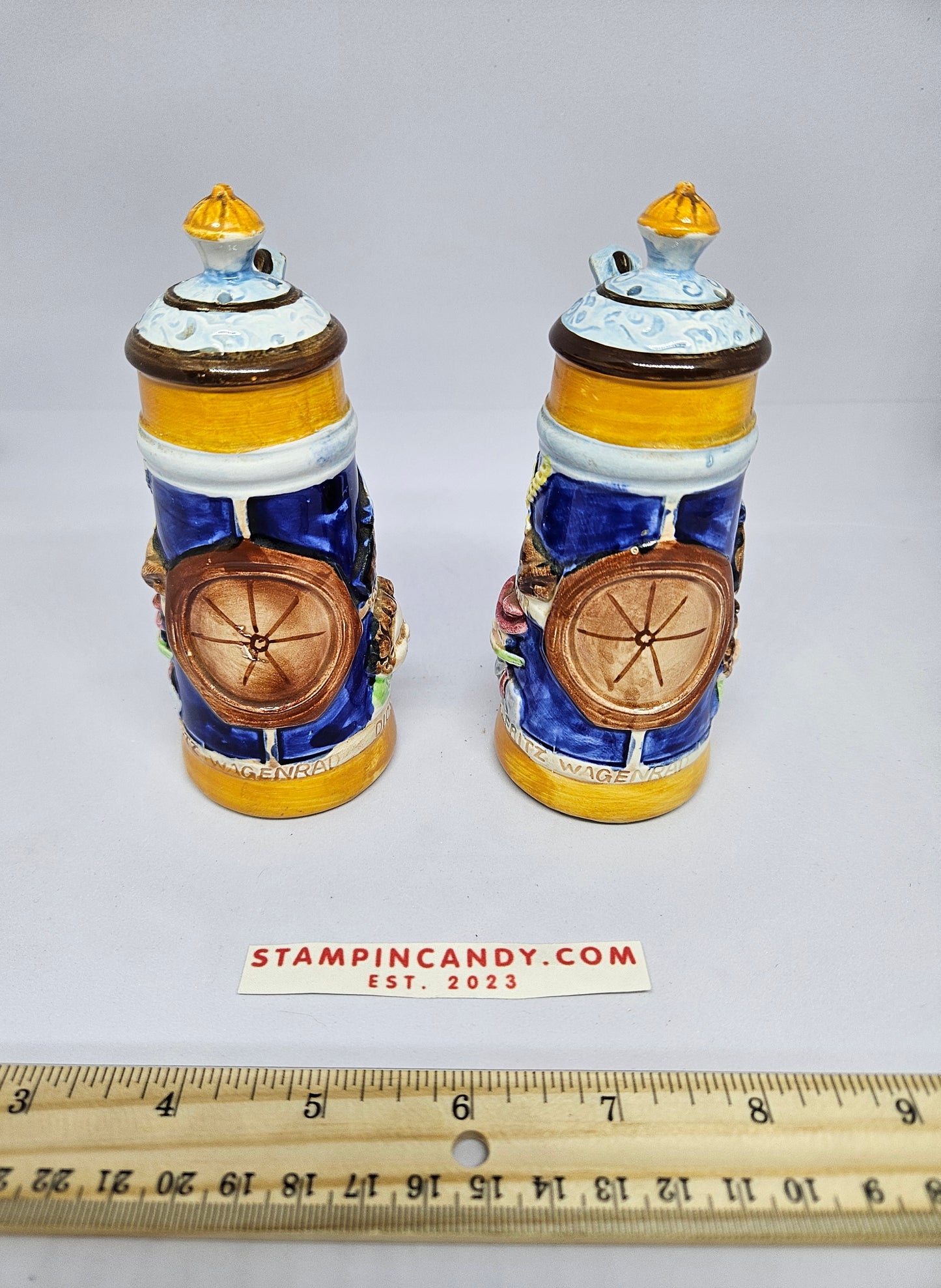 Beer Stein Shaped Salt & Pepper Shakers - Made in Japan