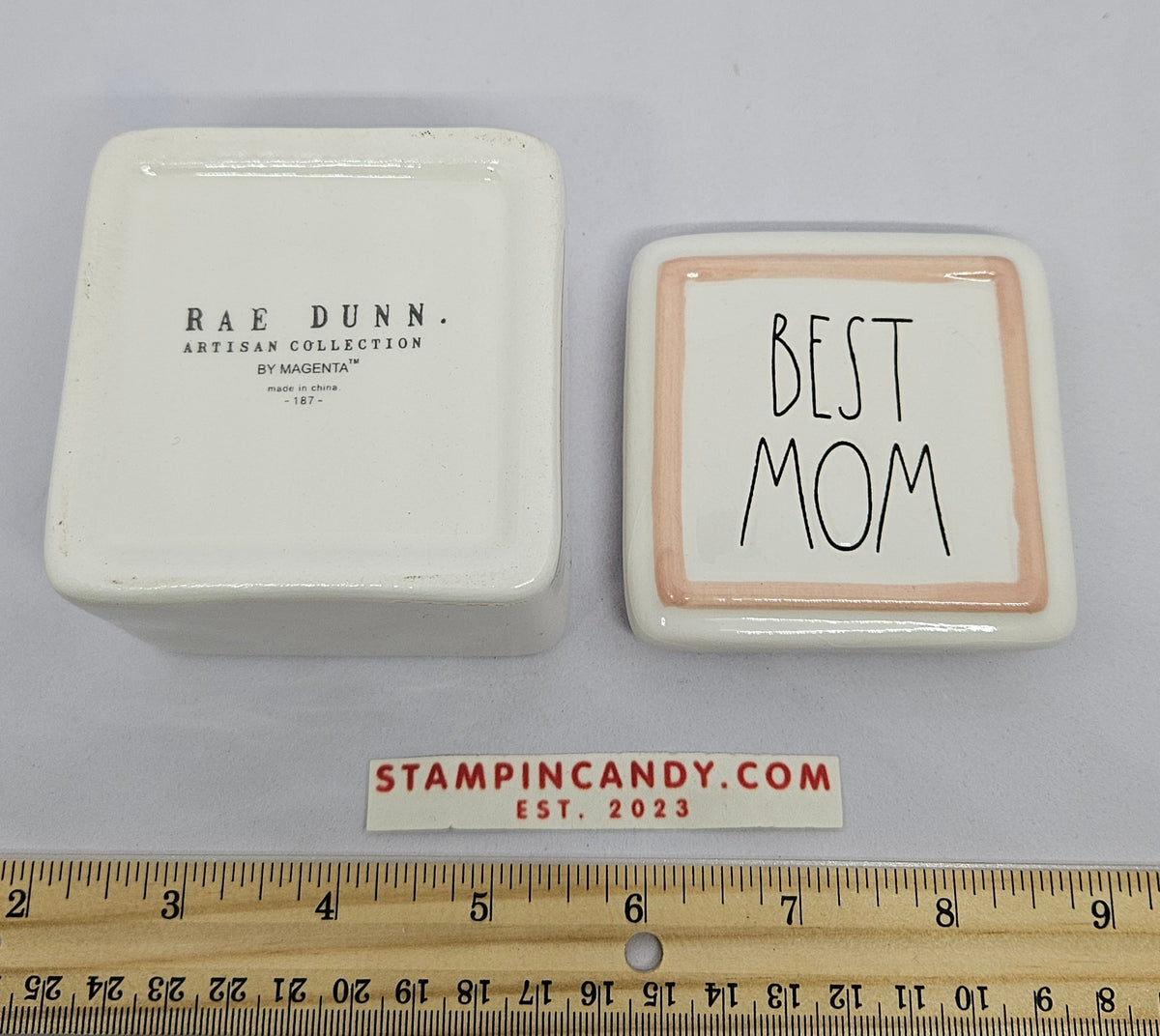 Rae Dunn - "Best Mom" Trinket Box