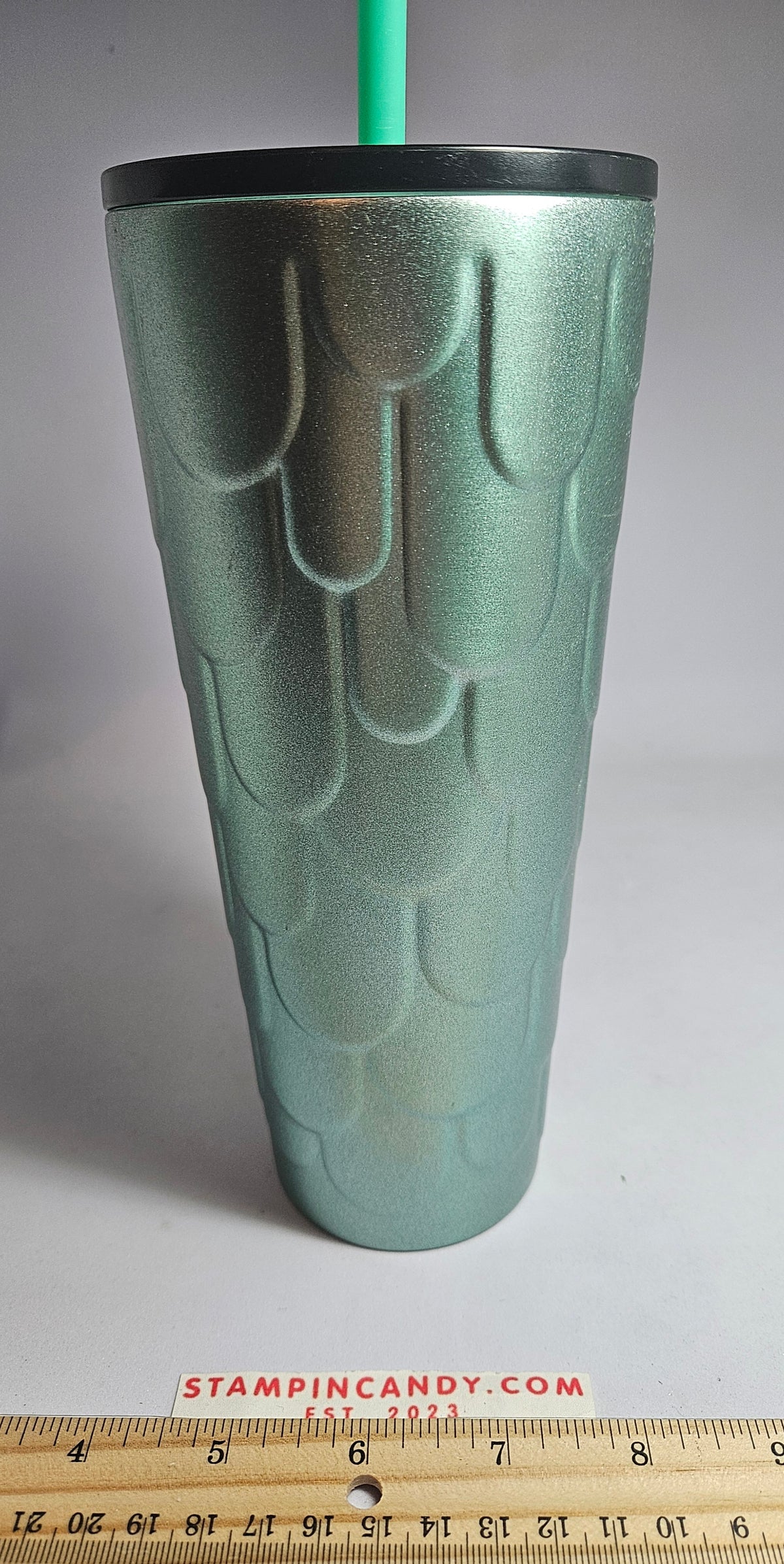 Starbucks 2022 - 24 oz Green Metal Mermaid Scale Textured Tumbler