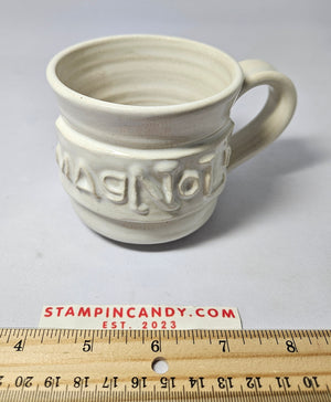 Magnolia High Relief Stoneware Mug - Black Oak