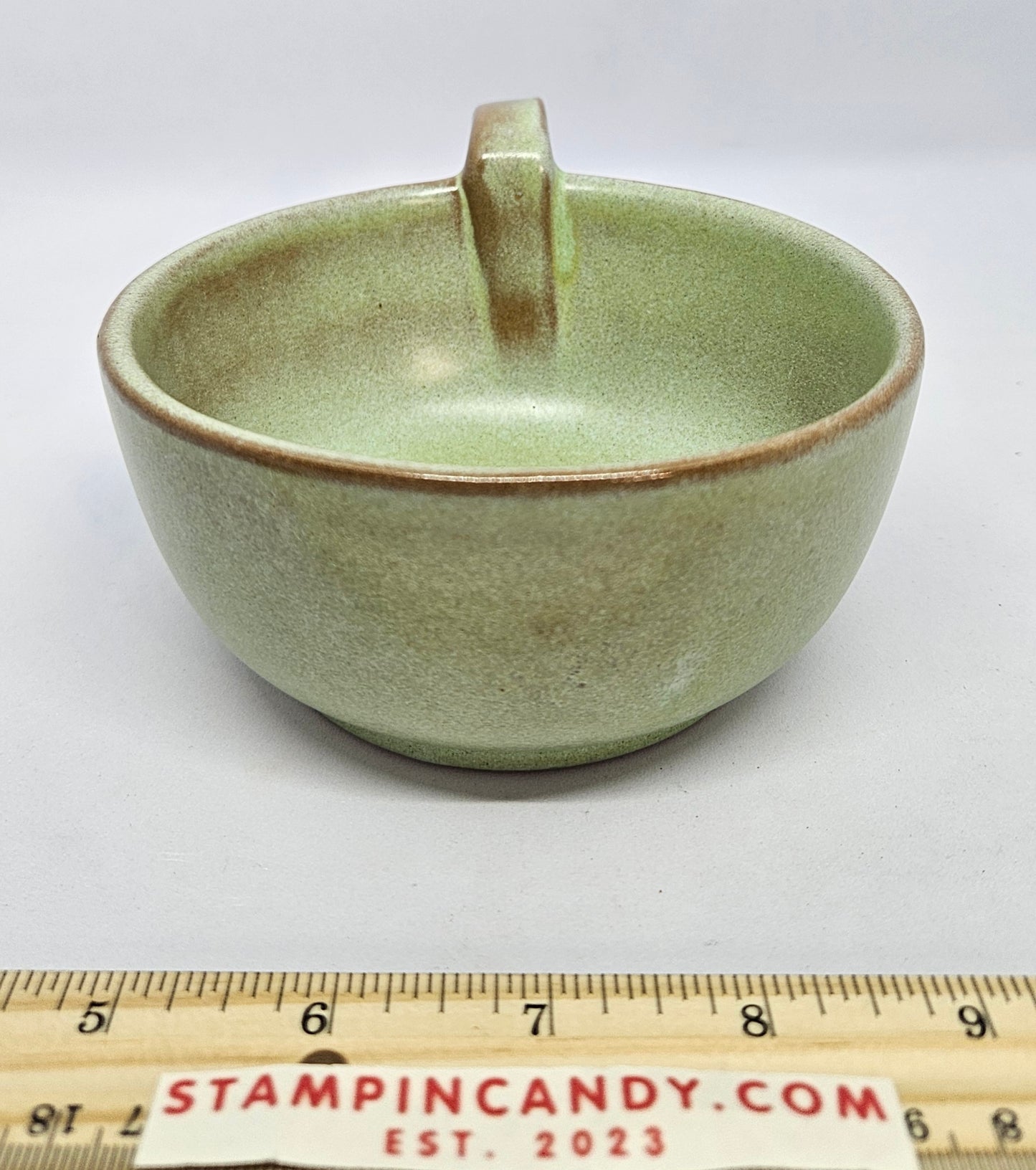 Frankoma Pottery 4SC - Green Handled Soup Bowl / Mug