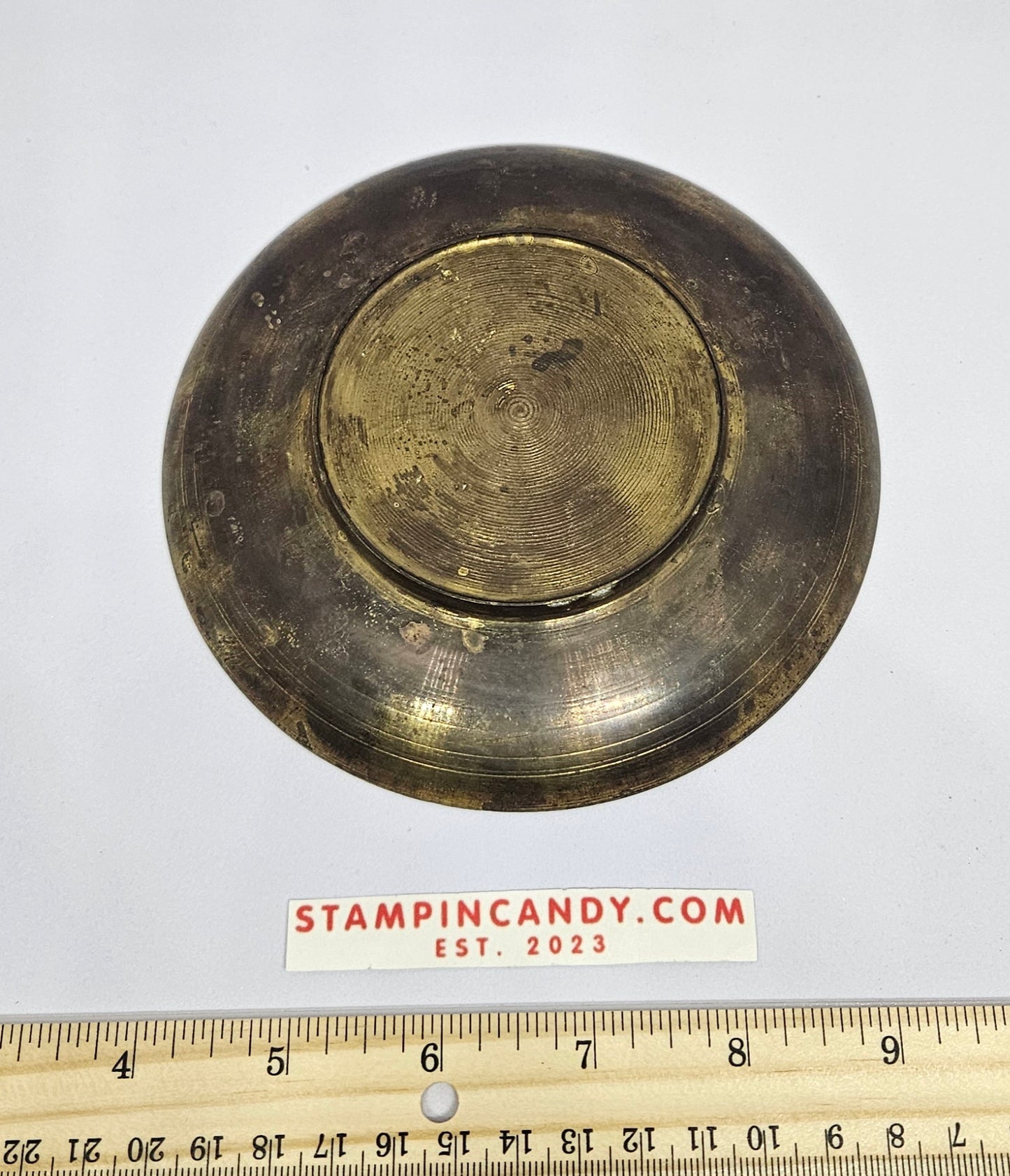 Vintage Solid Brass Ash Tray - Asian Symbols