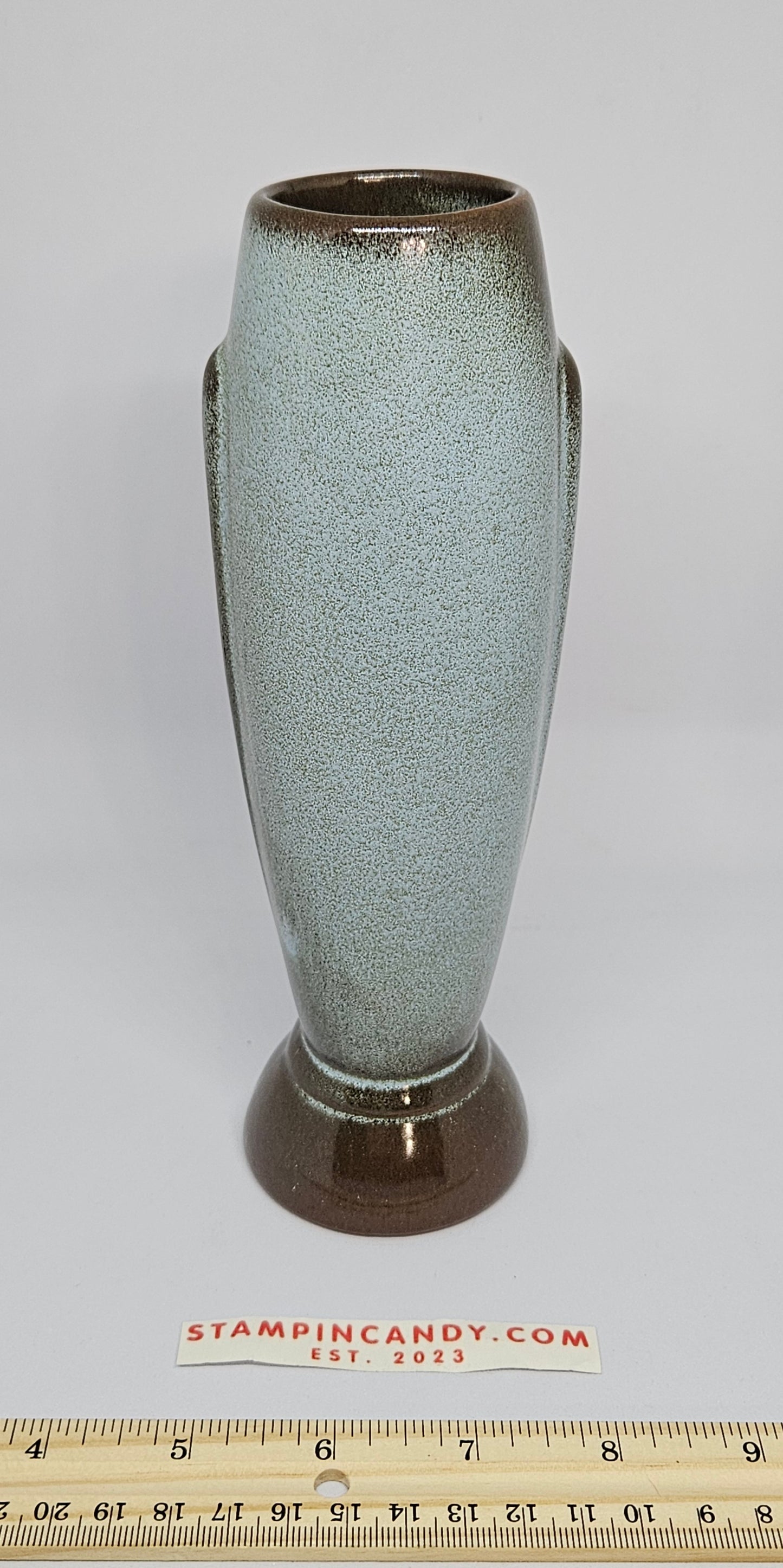 Frankoma - Vintage Teal/Brown 8" Vase