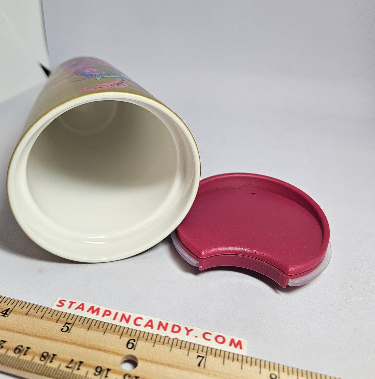 Starbucks 2024 - Holiday Pink Deer / Gold Double-Walled Ceramic Tumbler