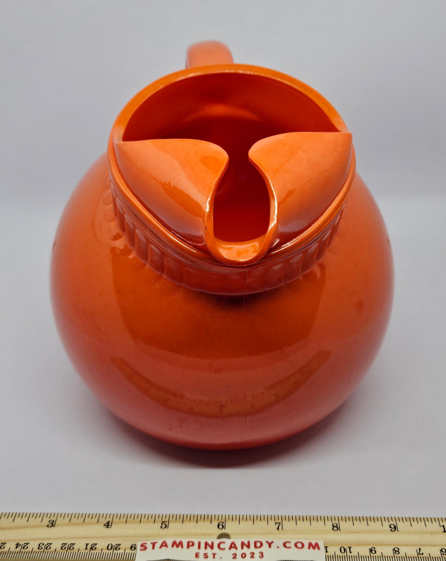 Orange Glass Anchor/Hocking Ball Pitcher