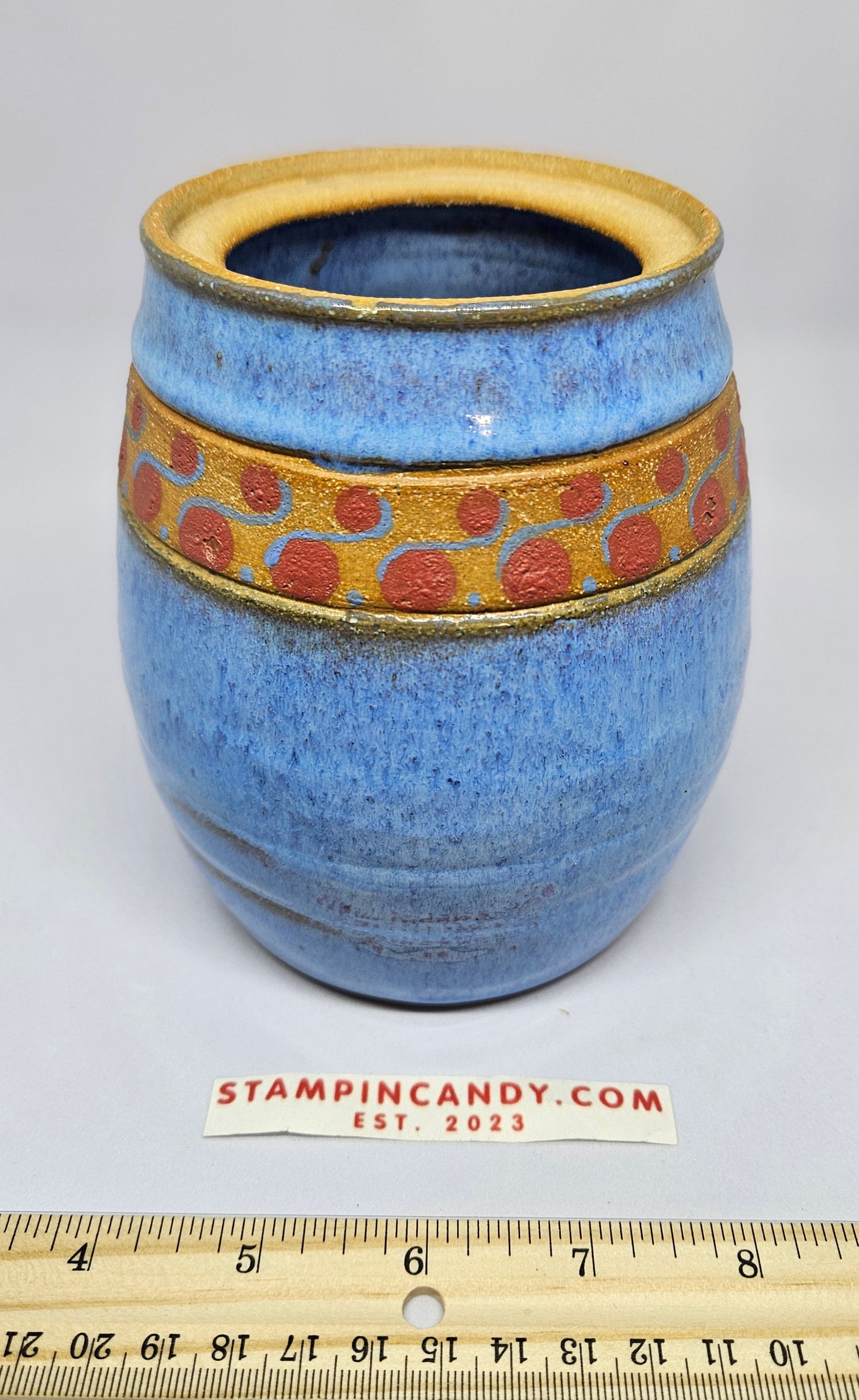 Blue Pottery Vase - Rojo