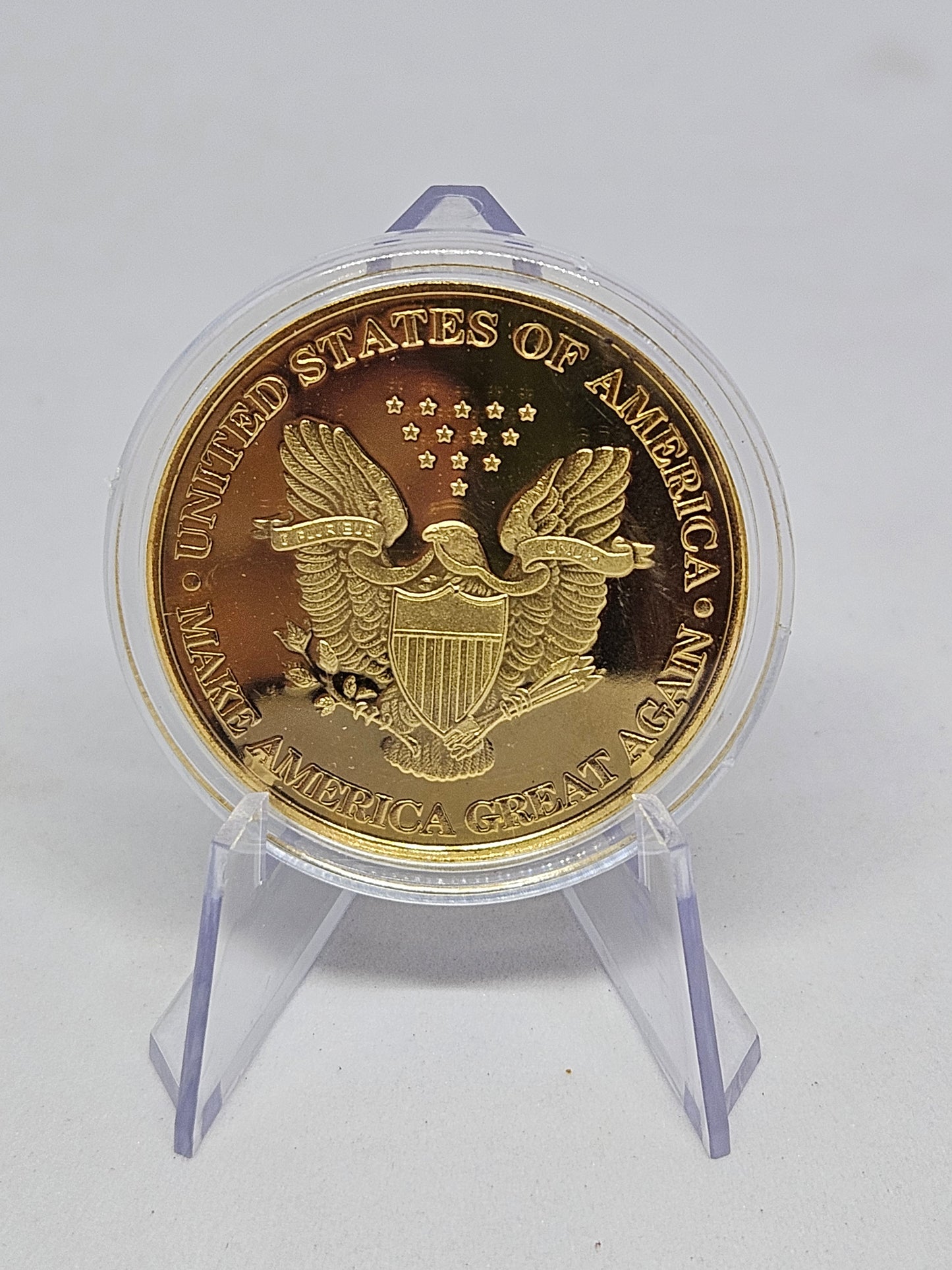 NOVELTY - Trump Painted Gold Colored Metal Coin