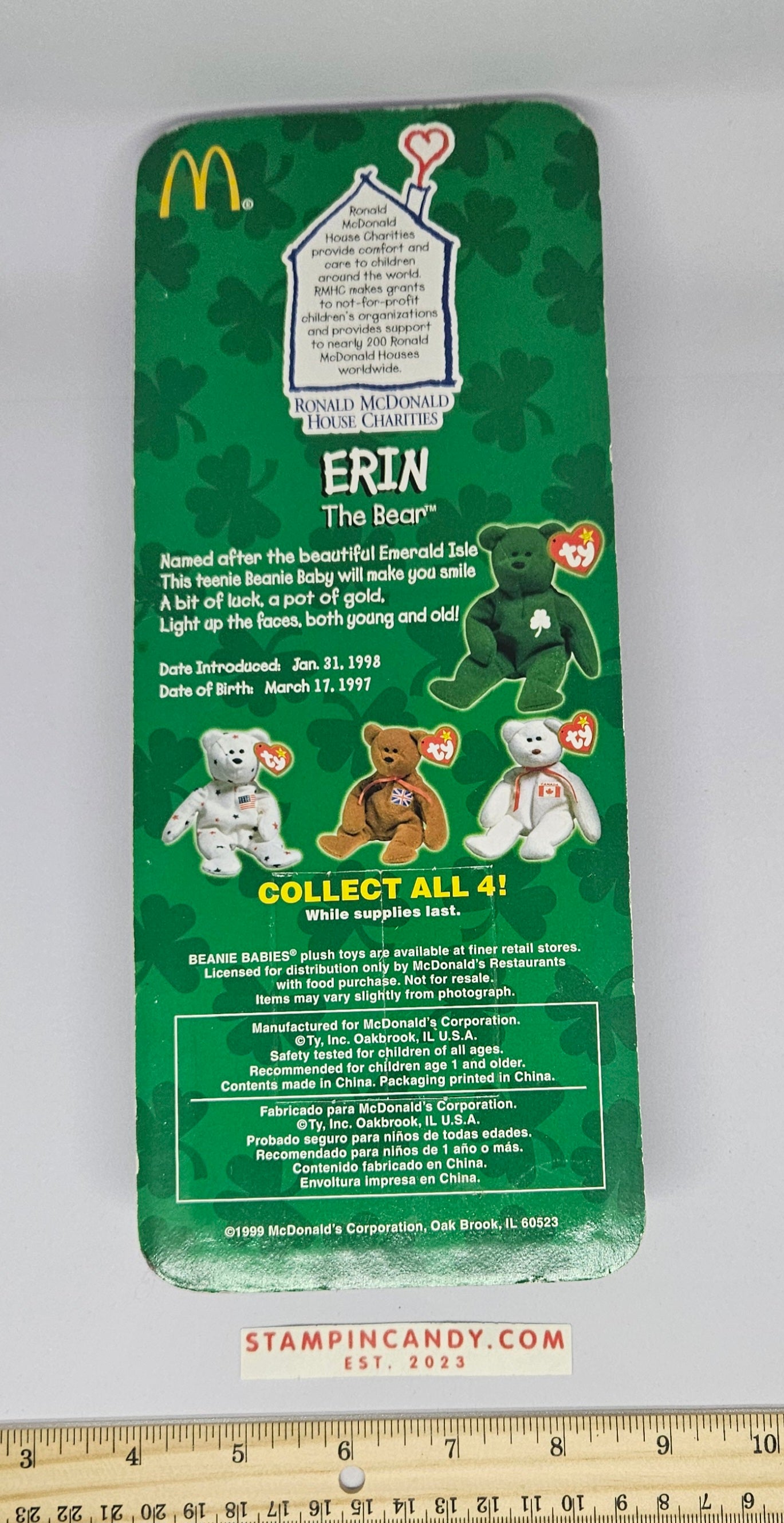 TY Beanie Baby - McDonald's - "Erin the Bear"