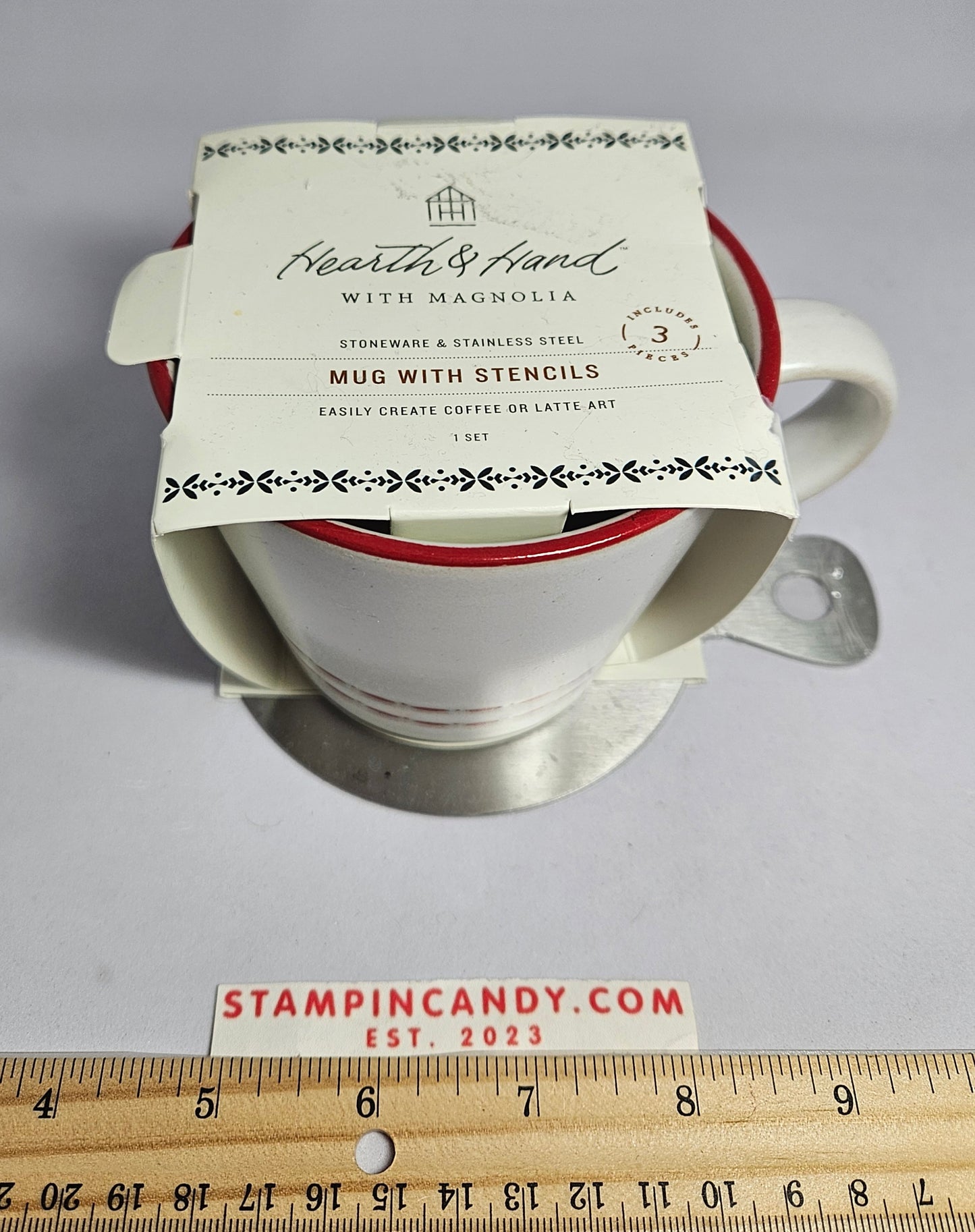 Hearth & Hand with Magnolia - Christmas Stoneware Coffee Mug with Stencils