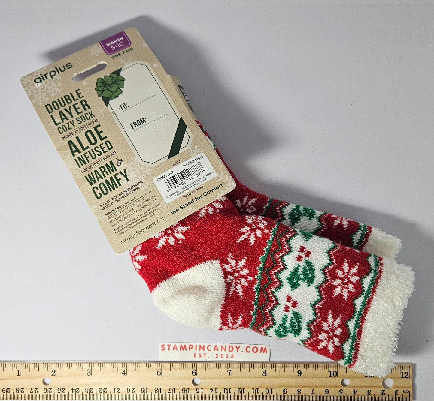 Aloe Infused Cozy Christmas Socks - Airplus - W 5-10