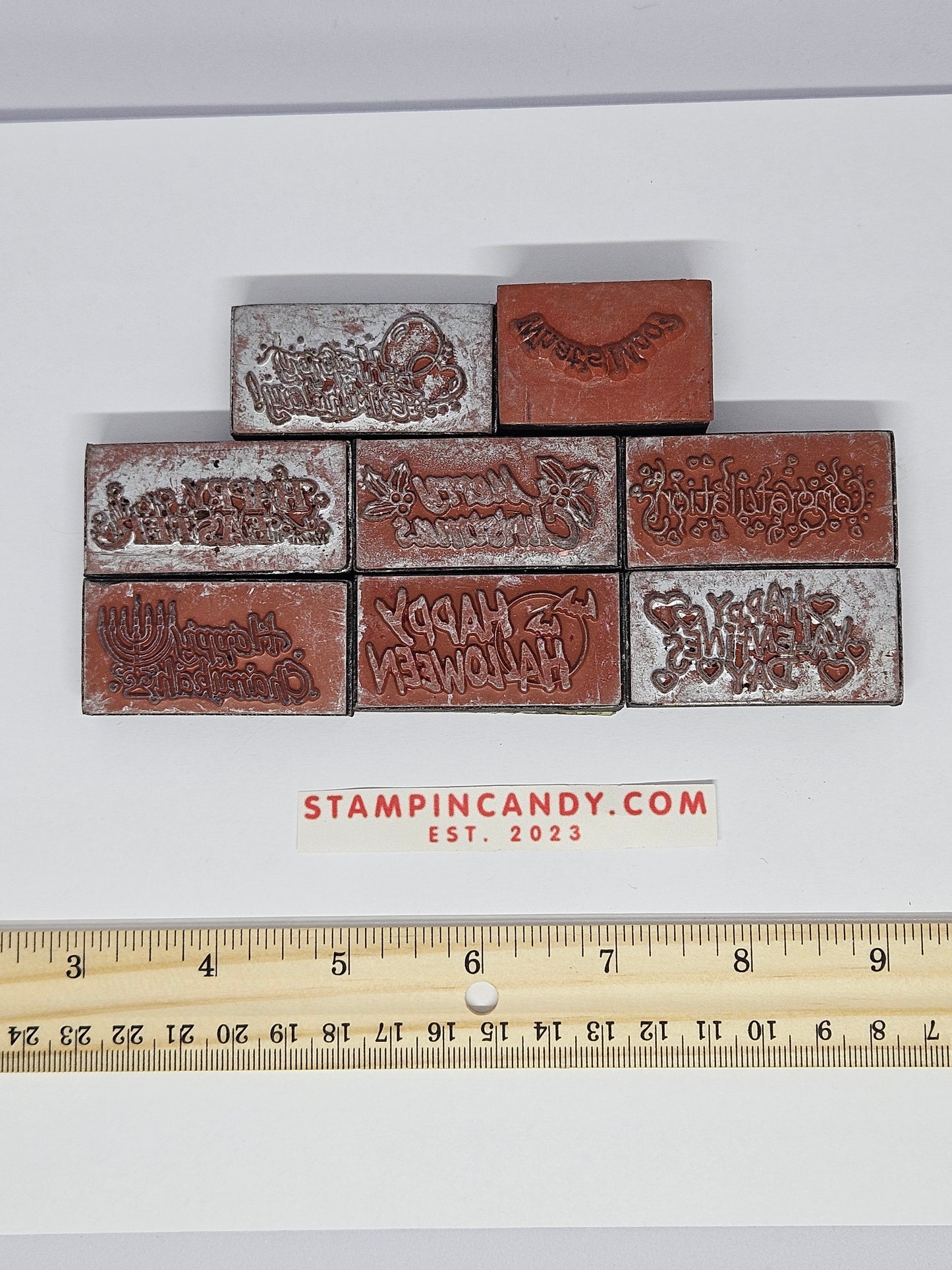 8 Pack of Holiday Sentiment Stamps