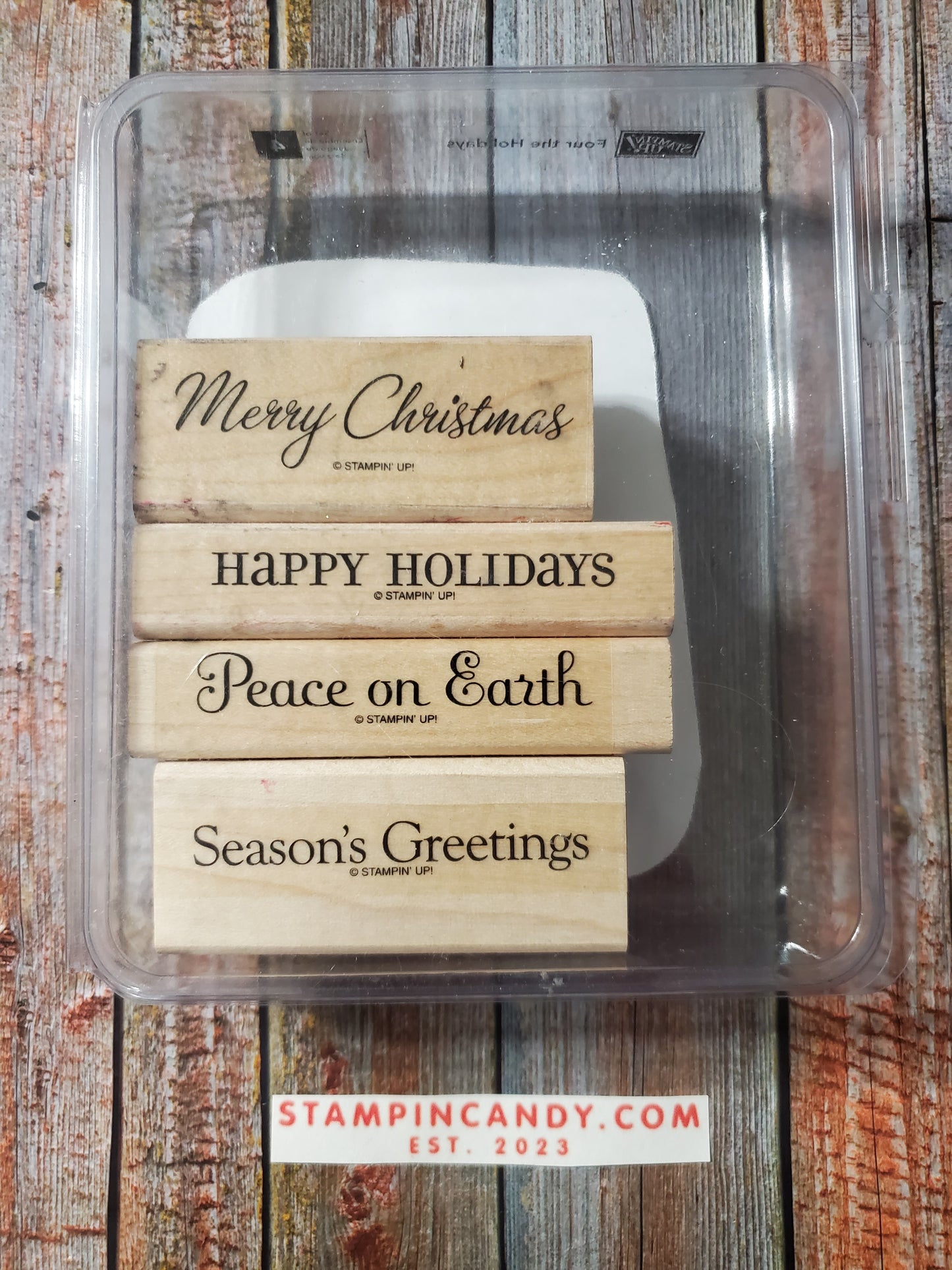 Stampin' UP! "Four the Holidays" Stamp Set (Wood Block)