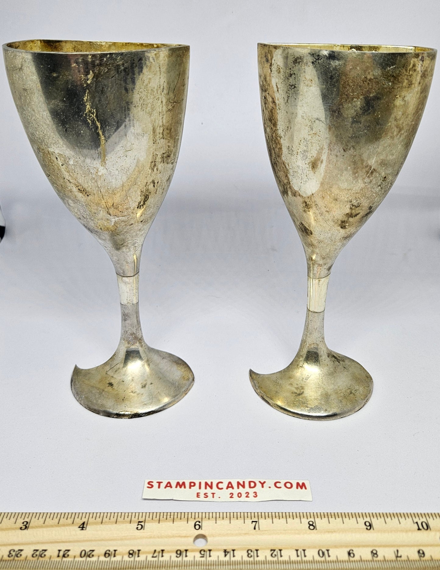 Vintage Silver Plated Nesting Champagne Glasses