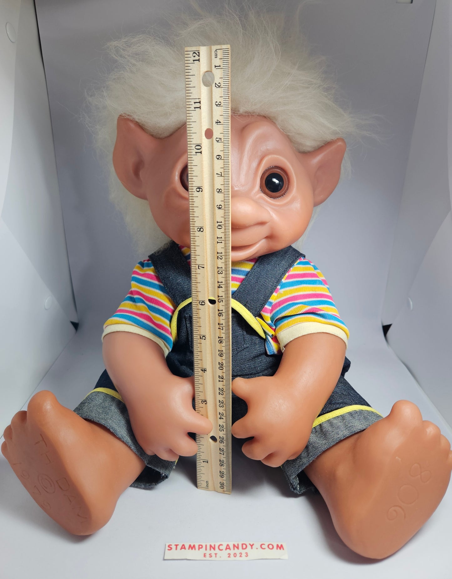 1979 Poseable 17 inch Giant Henry/Thomas Troll Doll - Rare 5 Finger Variant