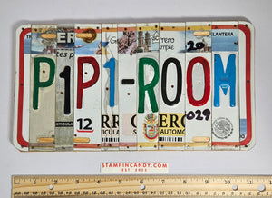 License Plate Art Sign - "PIPI ROOM"