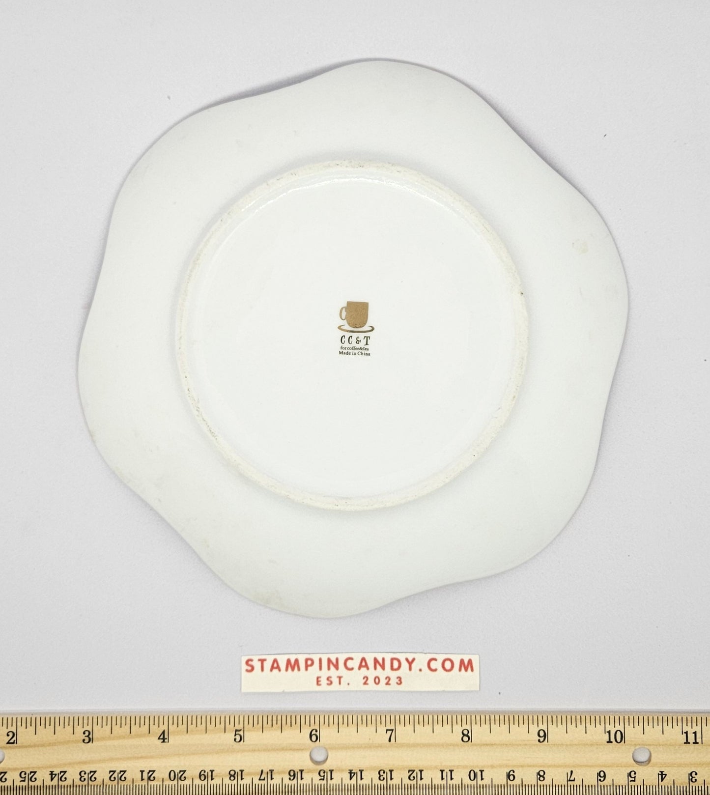 CC&T Butterfly Plate - Scalloped Edges - Coffee / Tea 7.5"