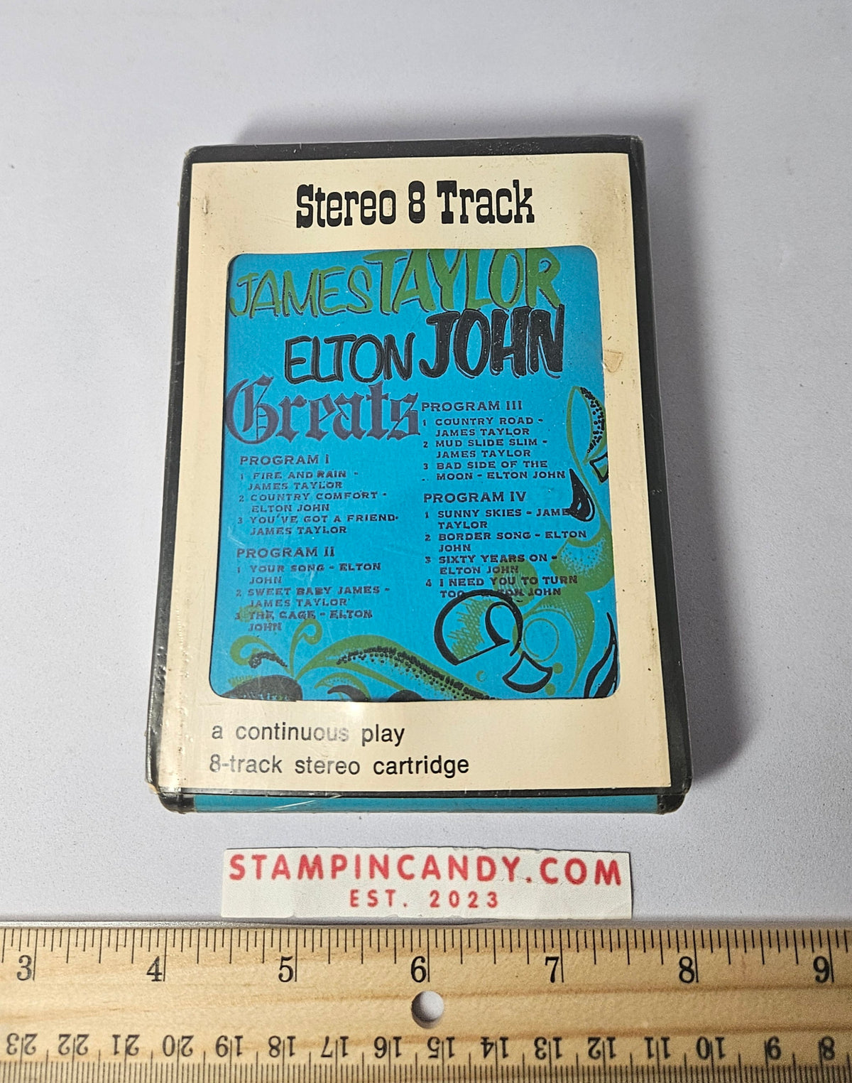 James Taylor / Elton John Greatest Hits Stereo 8 Track Cartridge