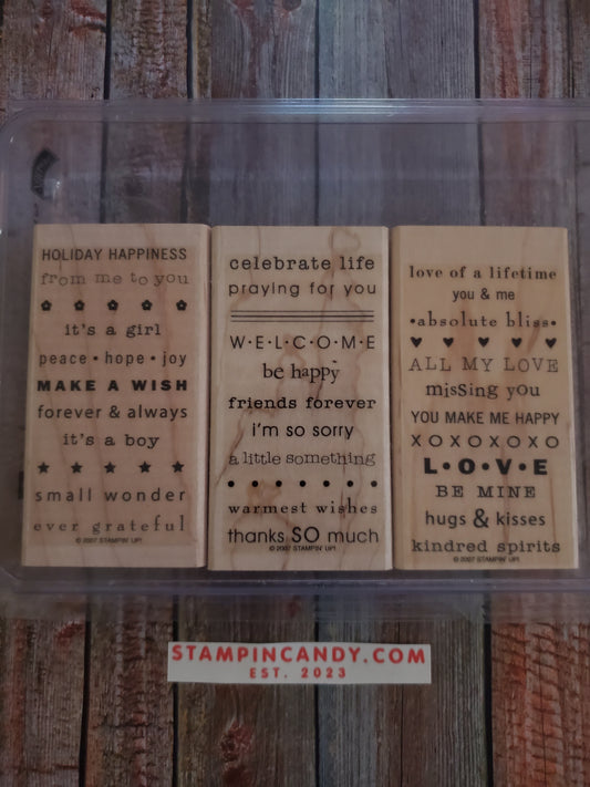 Stampin' UP! "So Many Sayings" Stamp Set (Wood Block)