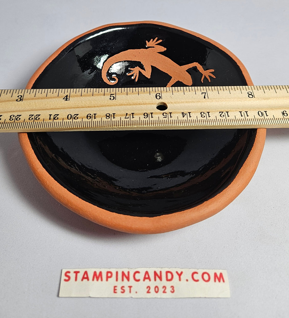 Gecko Pottery - Terracotta with Black Glaze - 5 inch