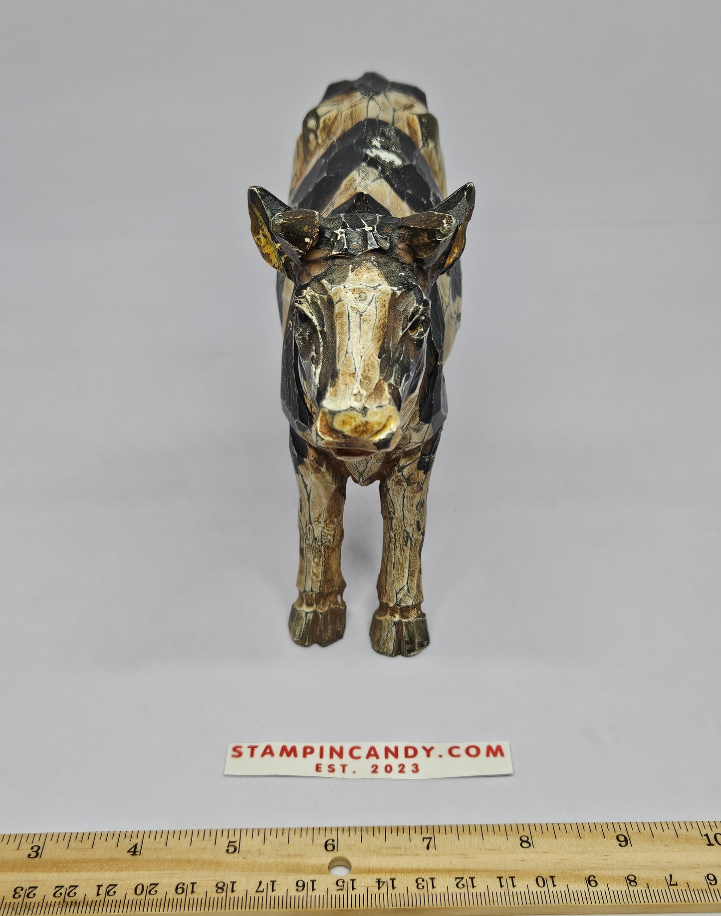 Cool Hand Carved / Painted Wooden Cow