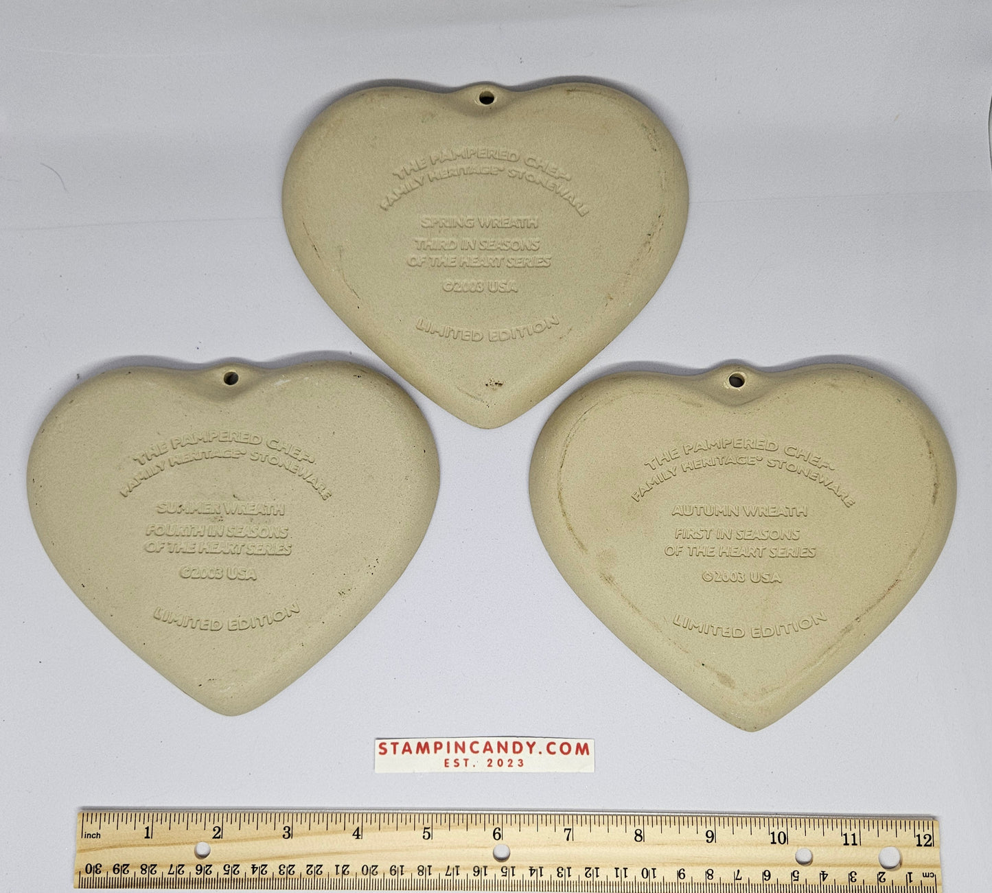 Pampered Chef 2003 - 3 Pack Spring/Summer/Autumn Wreath Cookie Molds