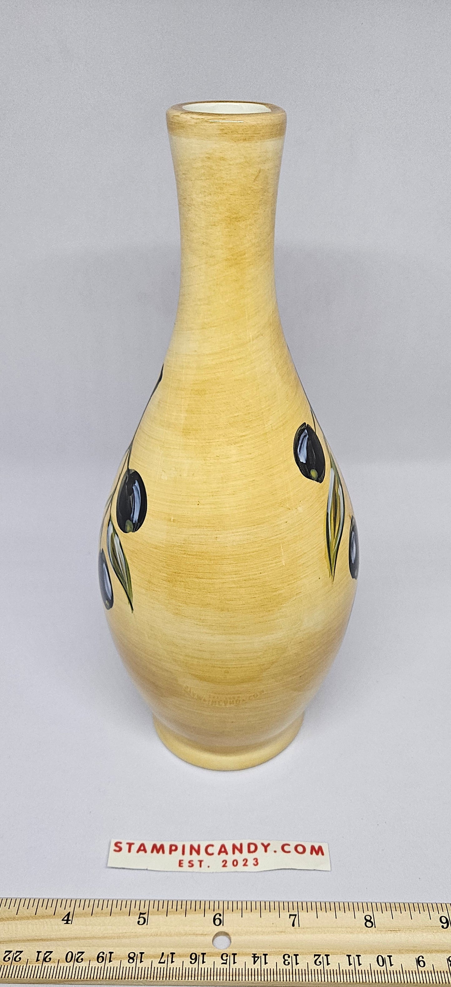 Vintage Olives Vase - Hand Painted - Tabletops Unlimited