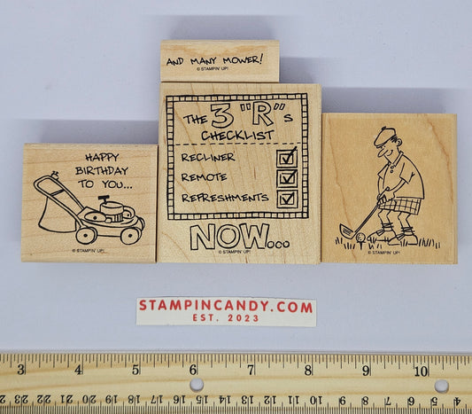 Stampin Up - Dad Mower Golf Themed Stamps