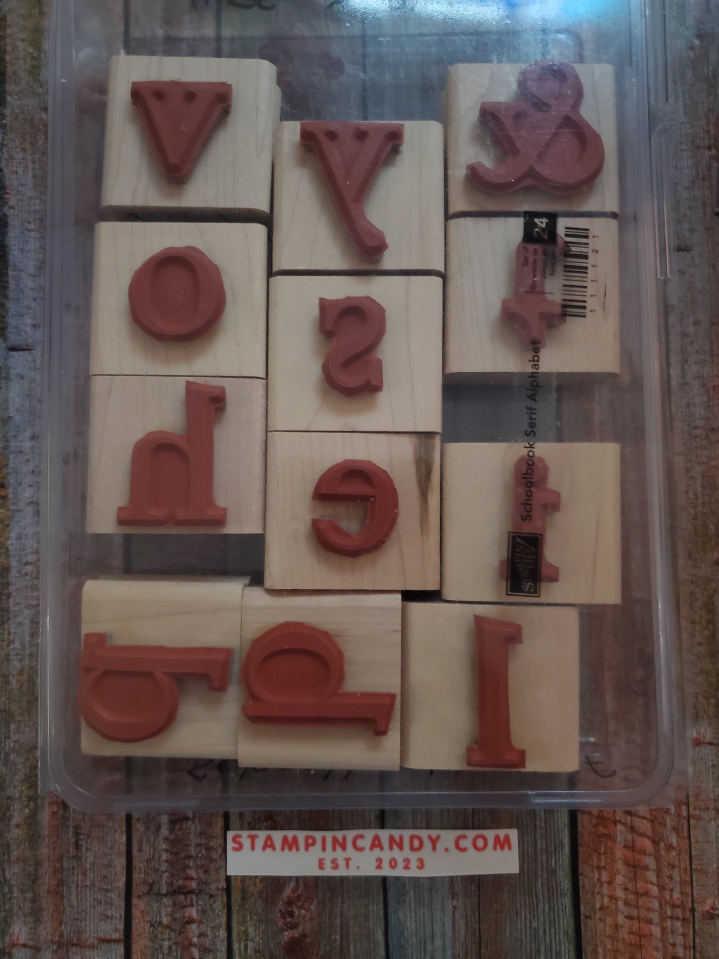 Stampin' UP! "Schoolbook Serif" Stamp Set (Wood Block)