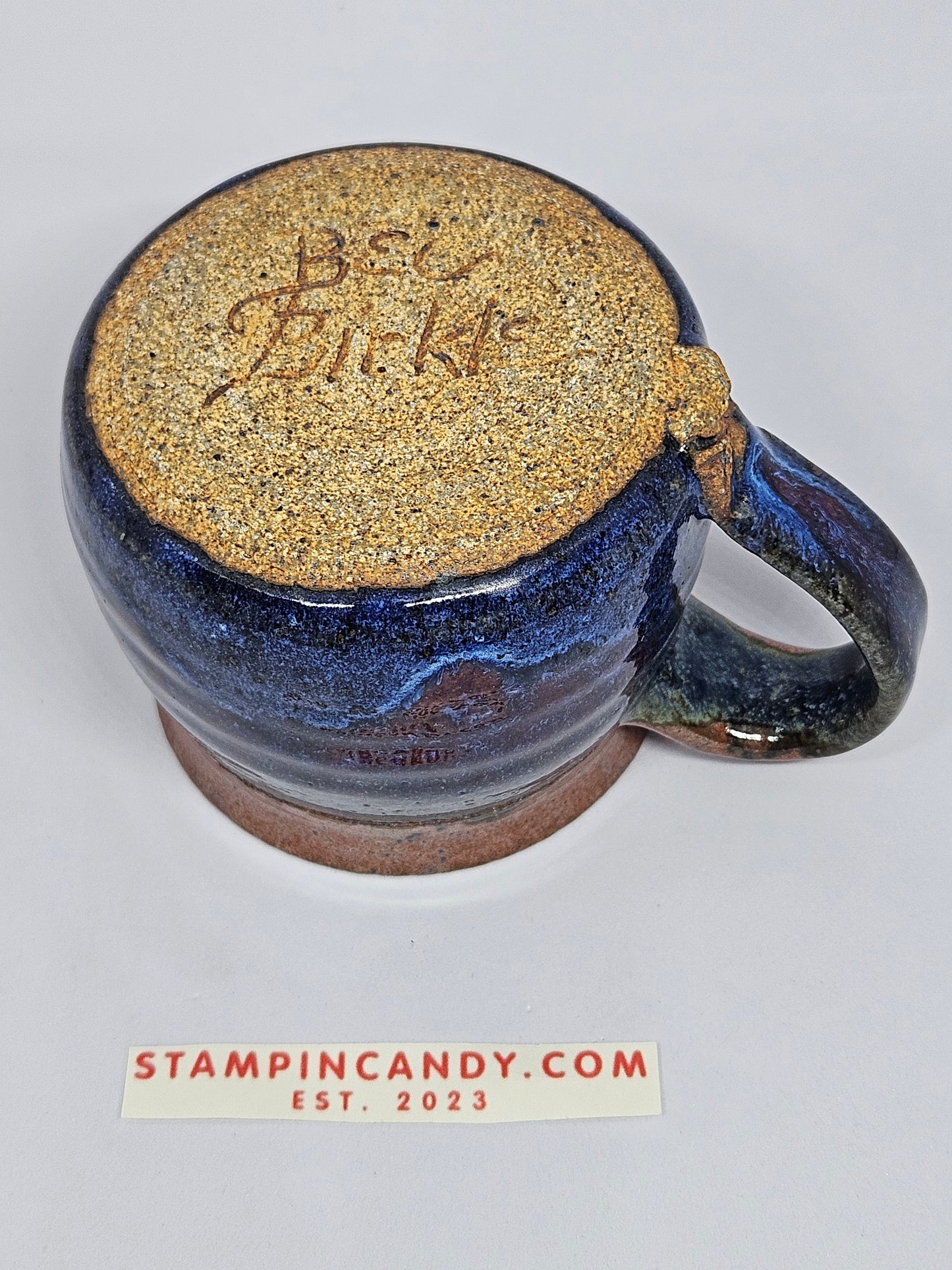 Bev Birkle - Glazed Pottery Brown/Blue Mug