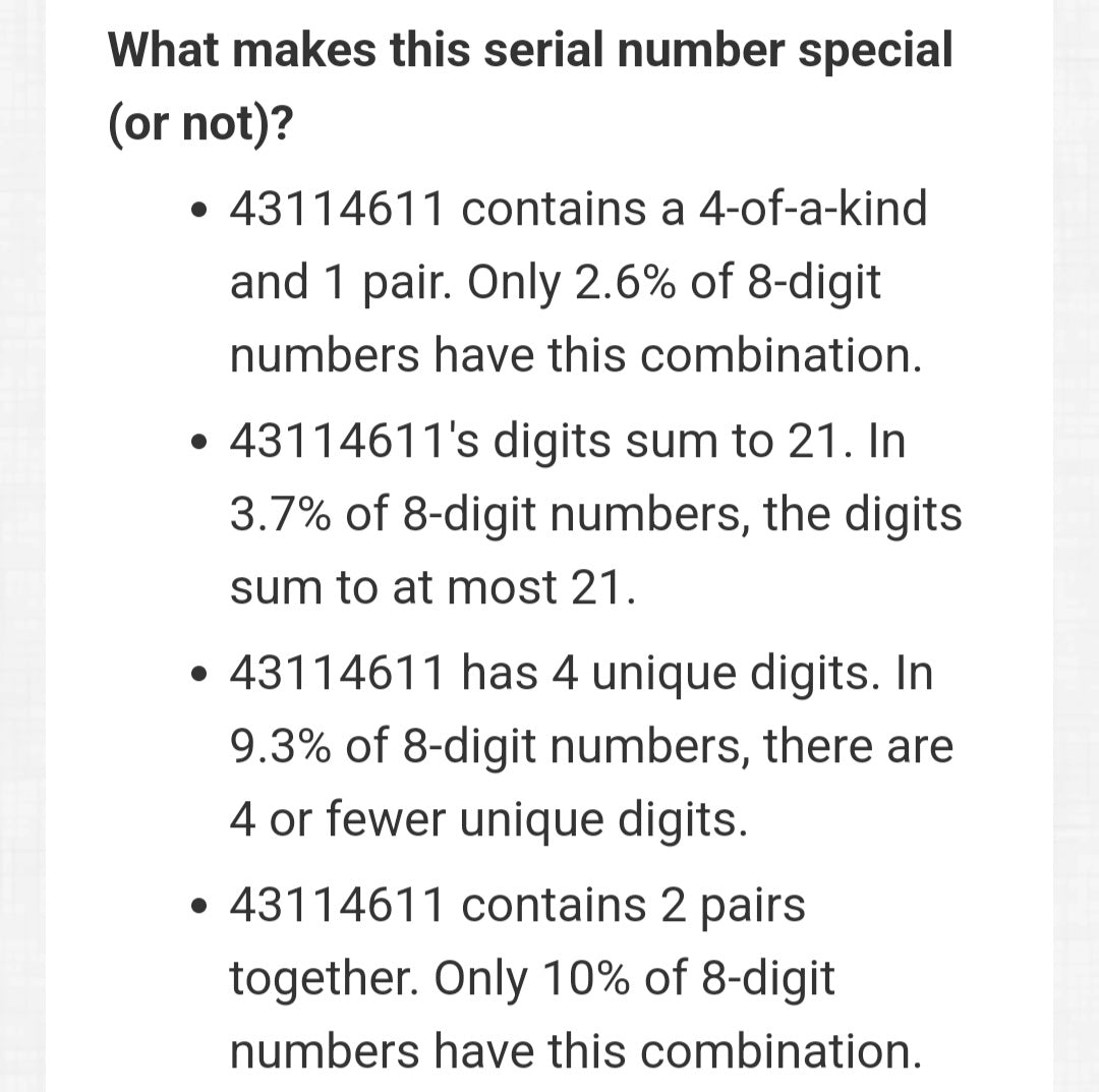 Fancy Serial Number $1 - "L 43114611 C"