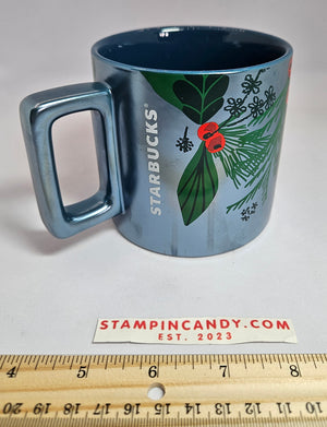 Starbucks - 2021 14oz Holly Berry/Blue Christmas Mug