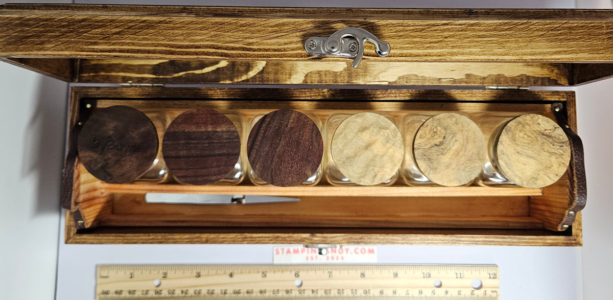 Handmade Apothecary Box with Removeable Tray and 6 Bottles