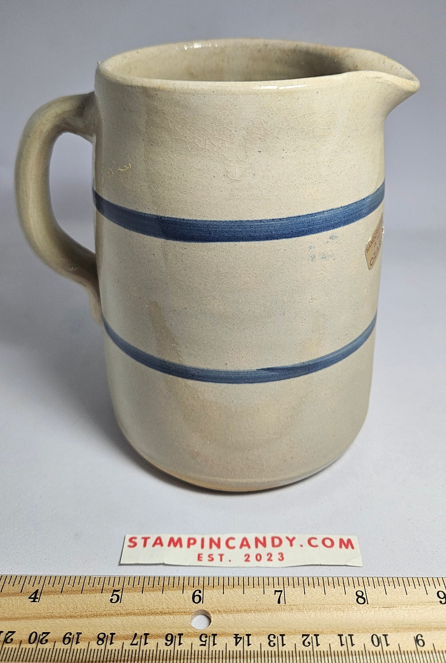 Handcrafted/Painted Pottery Pitcher - Ozarks - W. Ames 179