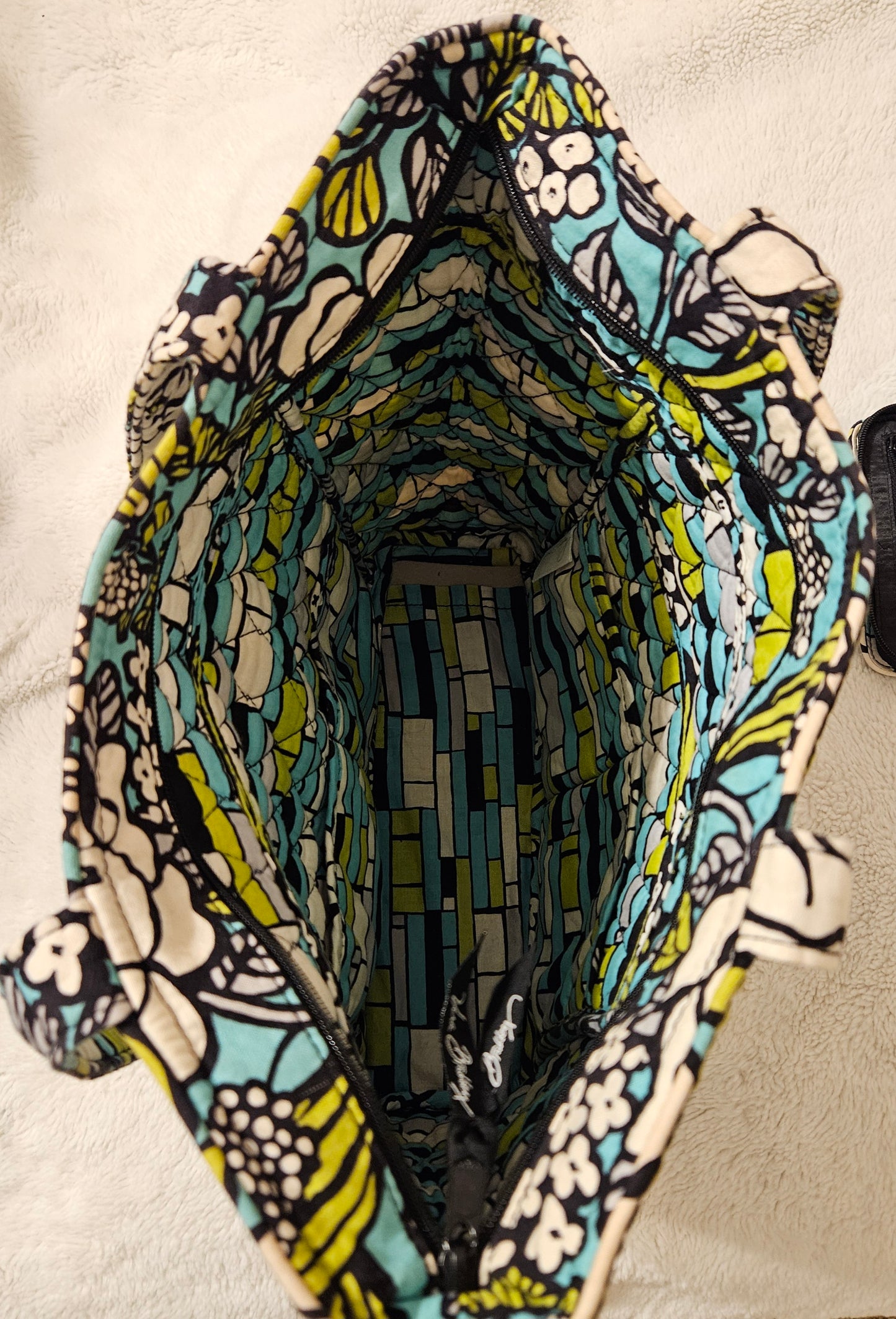 Vera Bradley - Teal/Yellow Bag & Matching Wallet