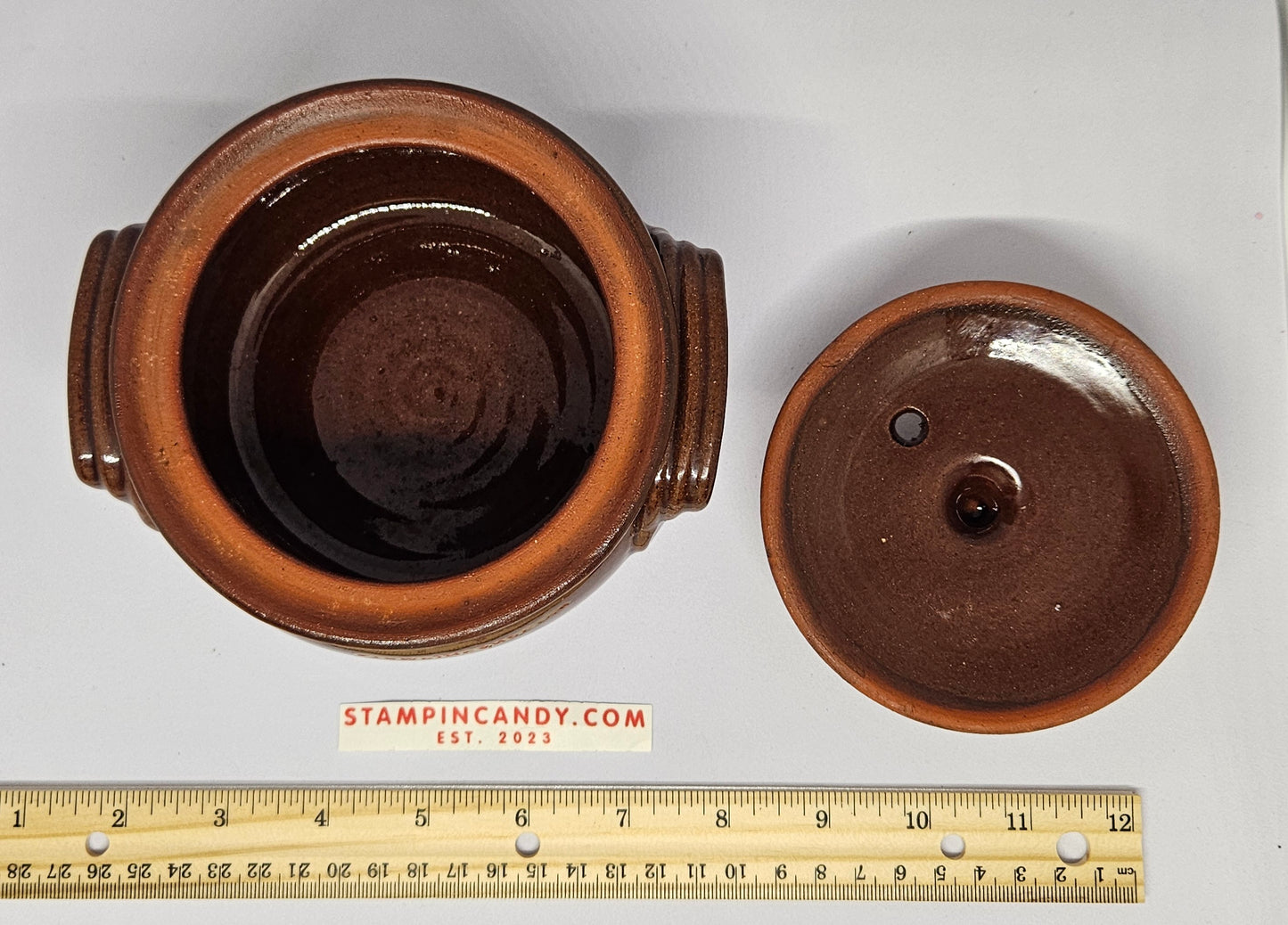 2 Clay Pottery/Stoneware Casserole/Hotpot Dishes