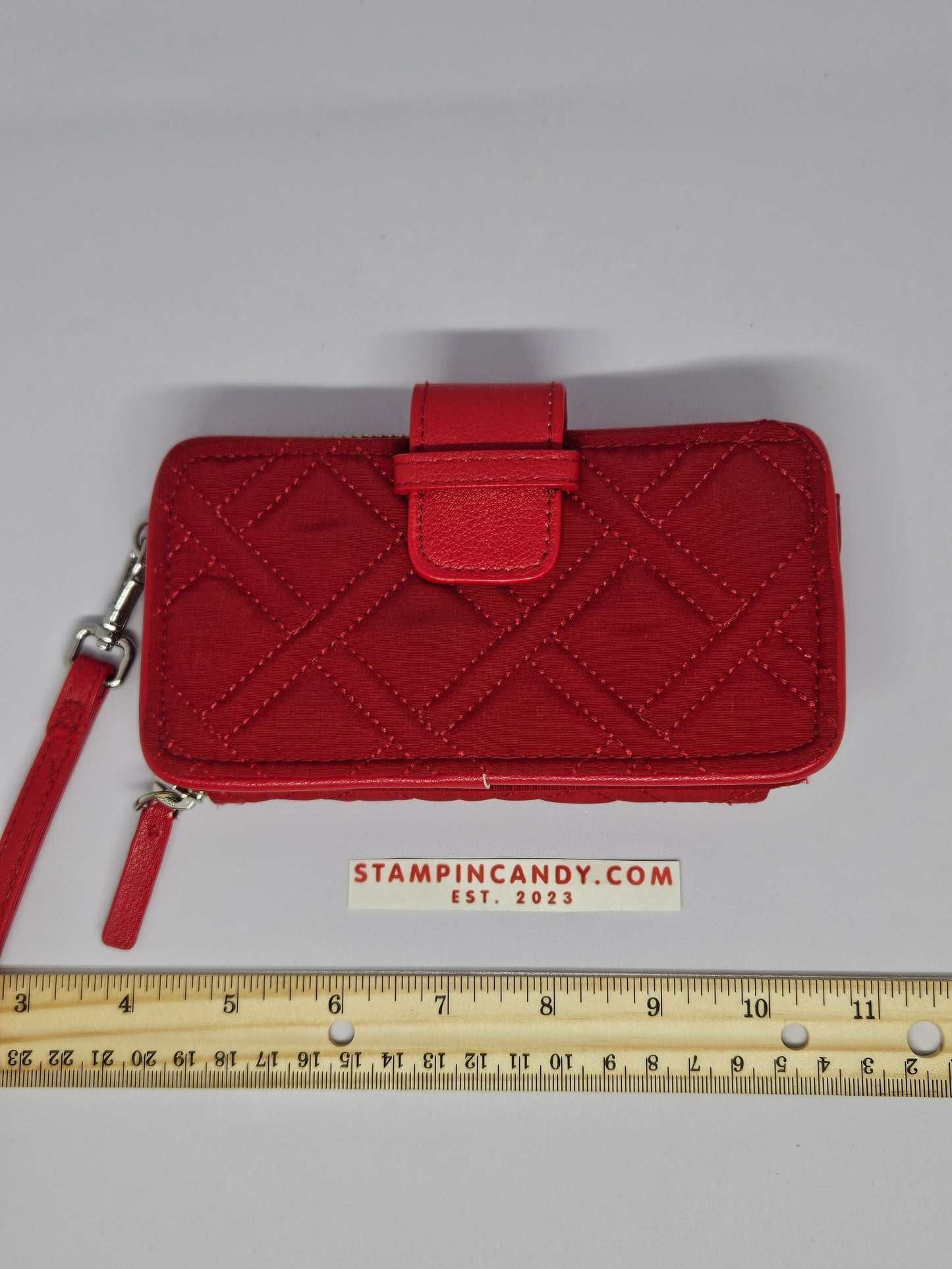 Vera Bradley - RFID Wristlet - Cardinal Red Quilted Cotton Smartphone Wallet