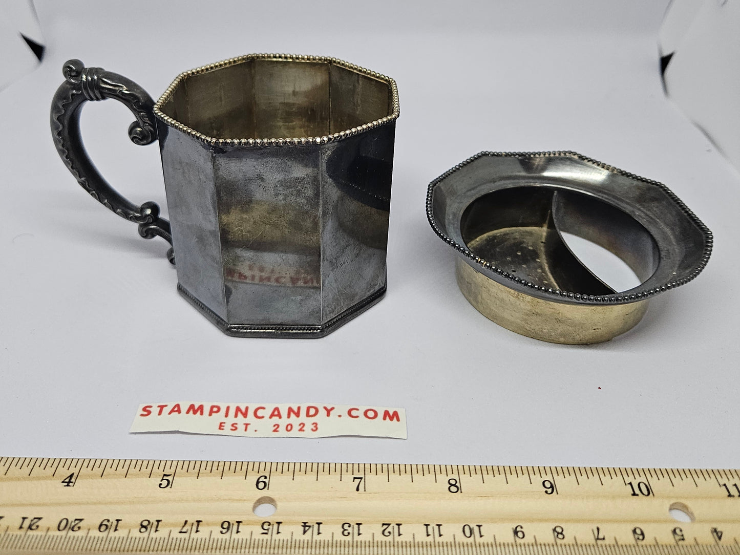 Ernest Nelson - Silver-Plated Teacup with Infuser/Strainer