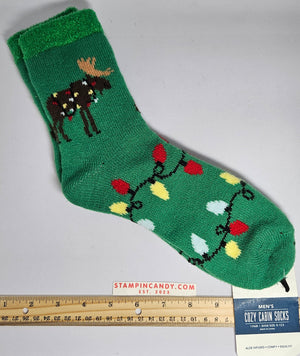 Cozy Cabin - Christmas Socks - Size 8-12.5 - Aloe Infused