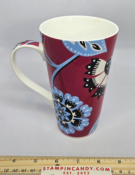 Maroon Floral Patterned Mug