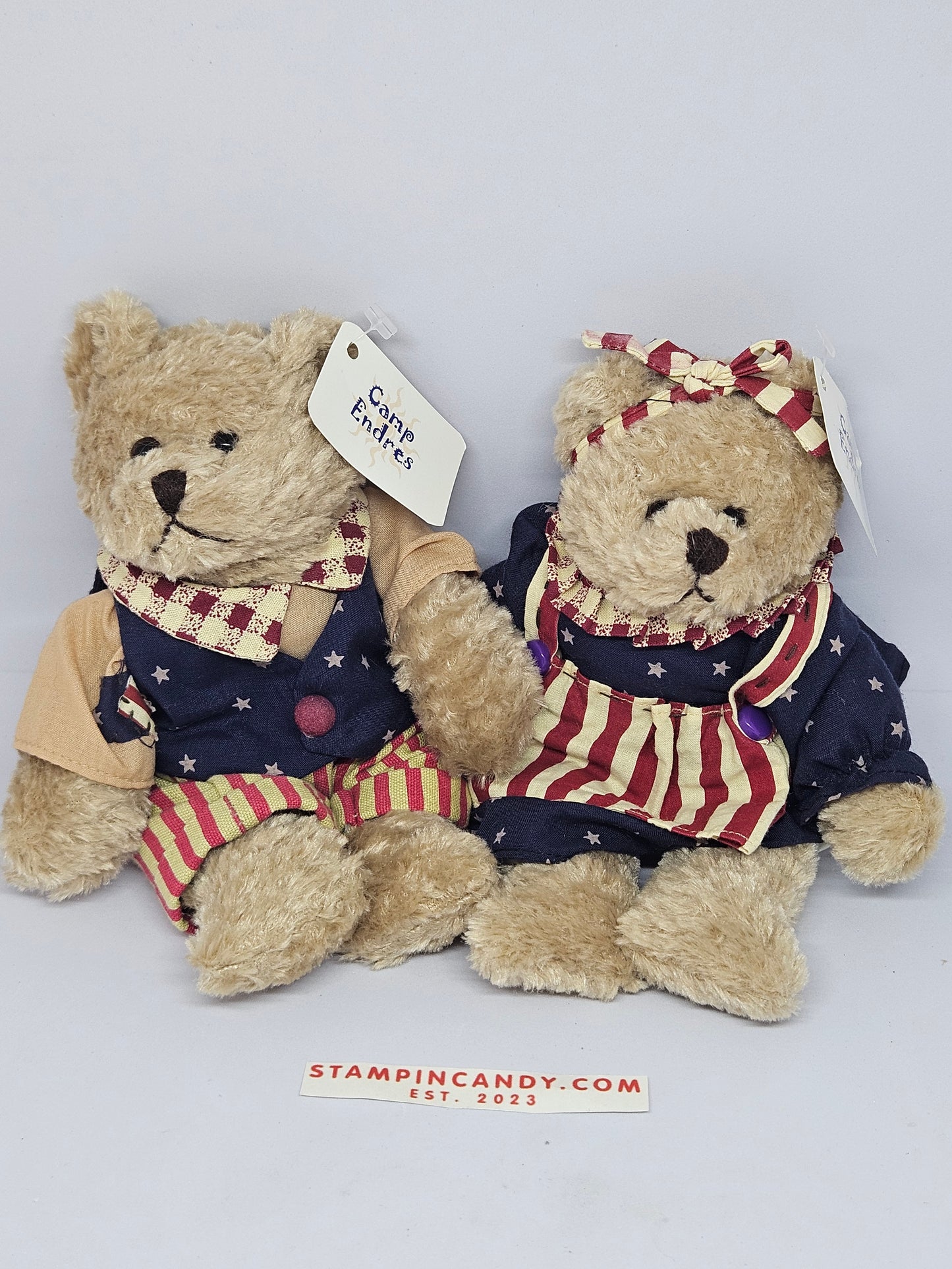 Camp Endres - Russ Berric Handmade / Dressed Patriotic Bear Couple